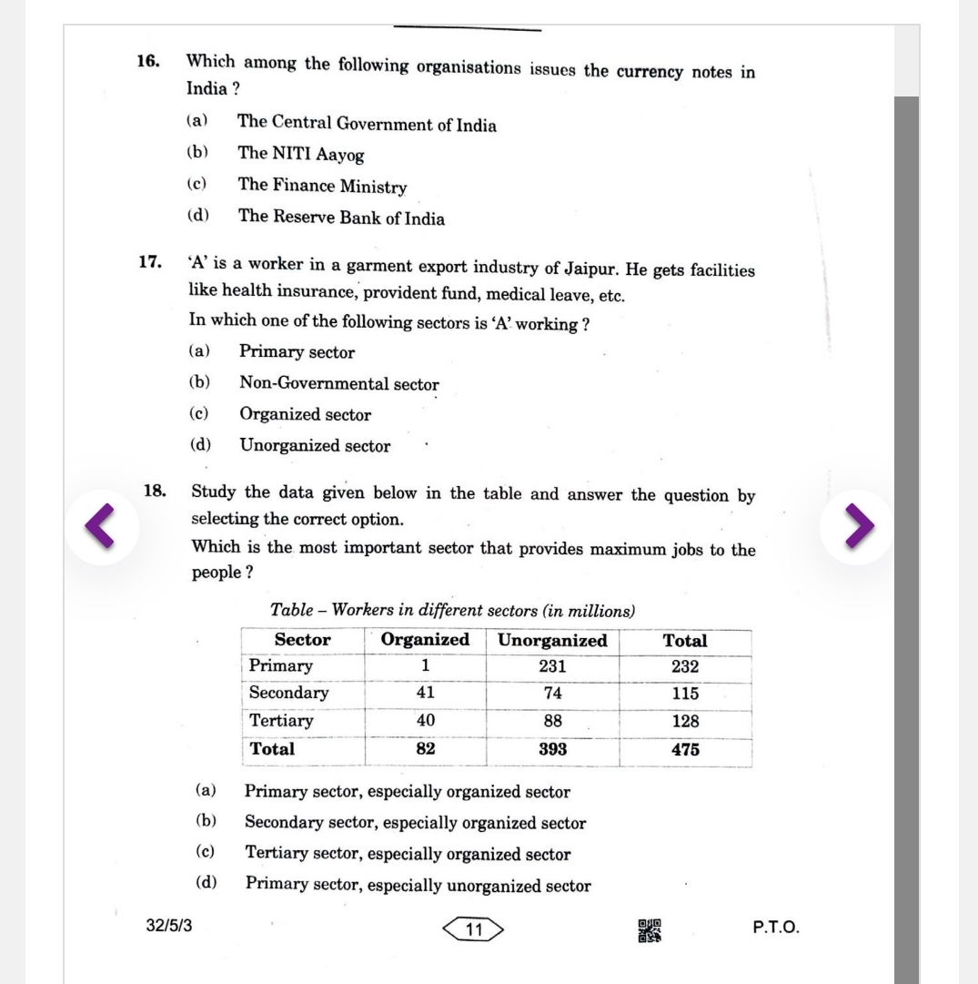 Study the data given below in the table and answer the question by sel