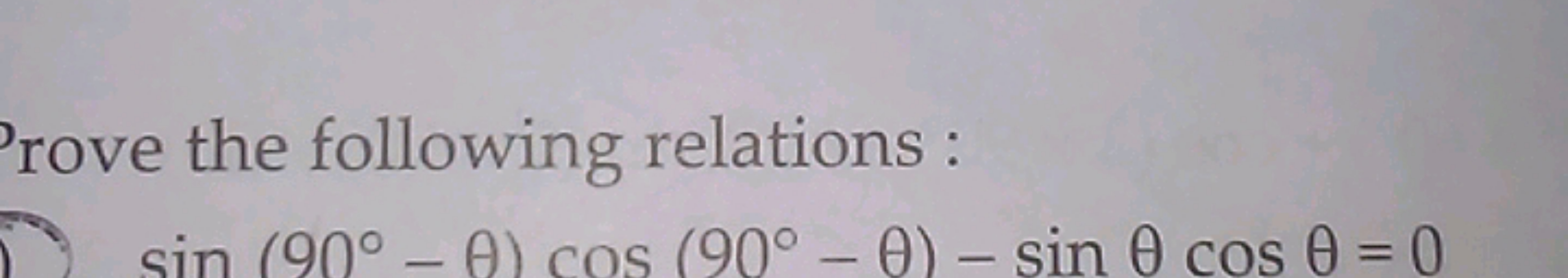 rove the following relations :