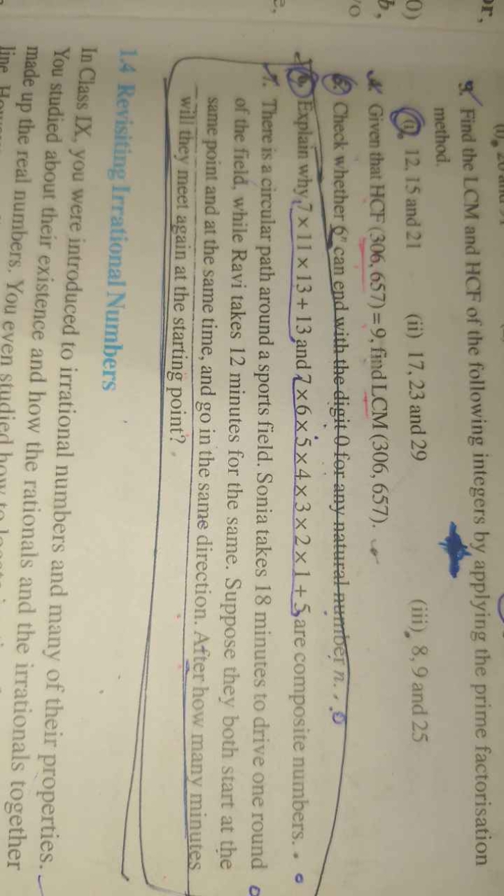 4. Find the LCM and HCF of the following integers by applying the prim