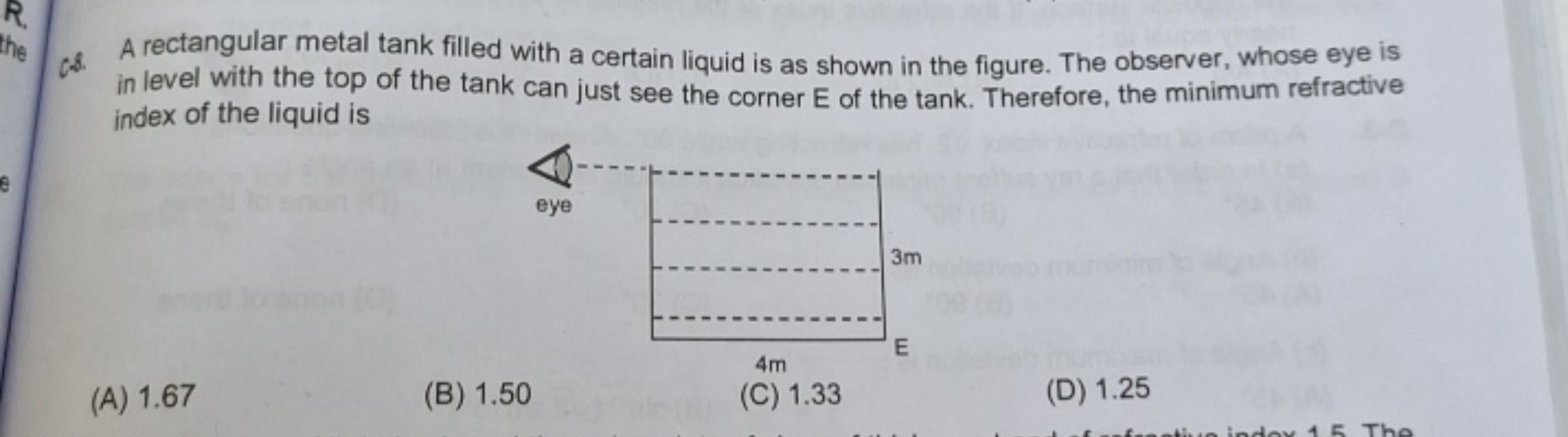 c8. A rectangular metal tank filled with a certain liquid is as shown 