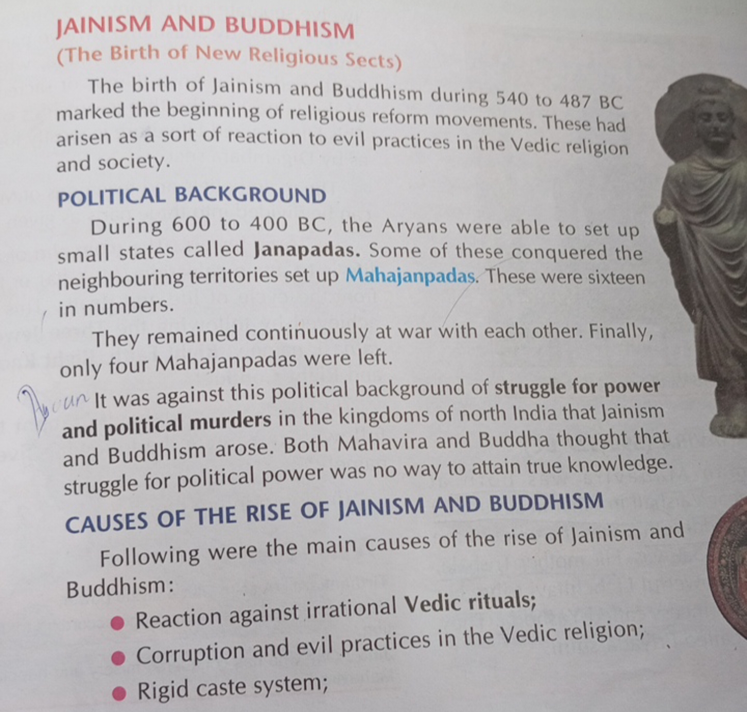 JAINISM AND BUDDHISM
(The Birth of New Religious Sects)
The birth of J