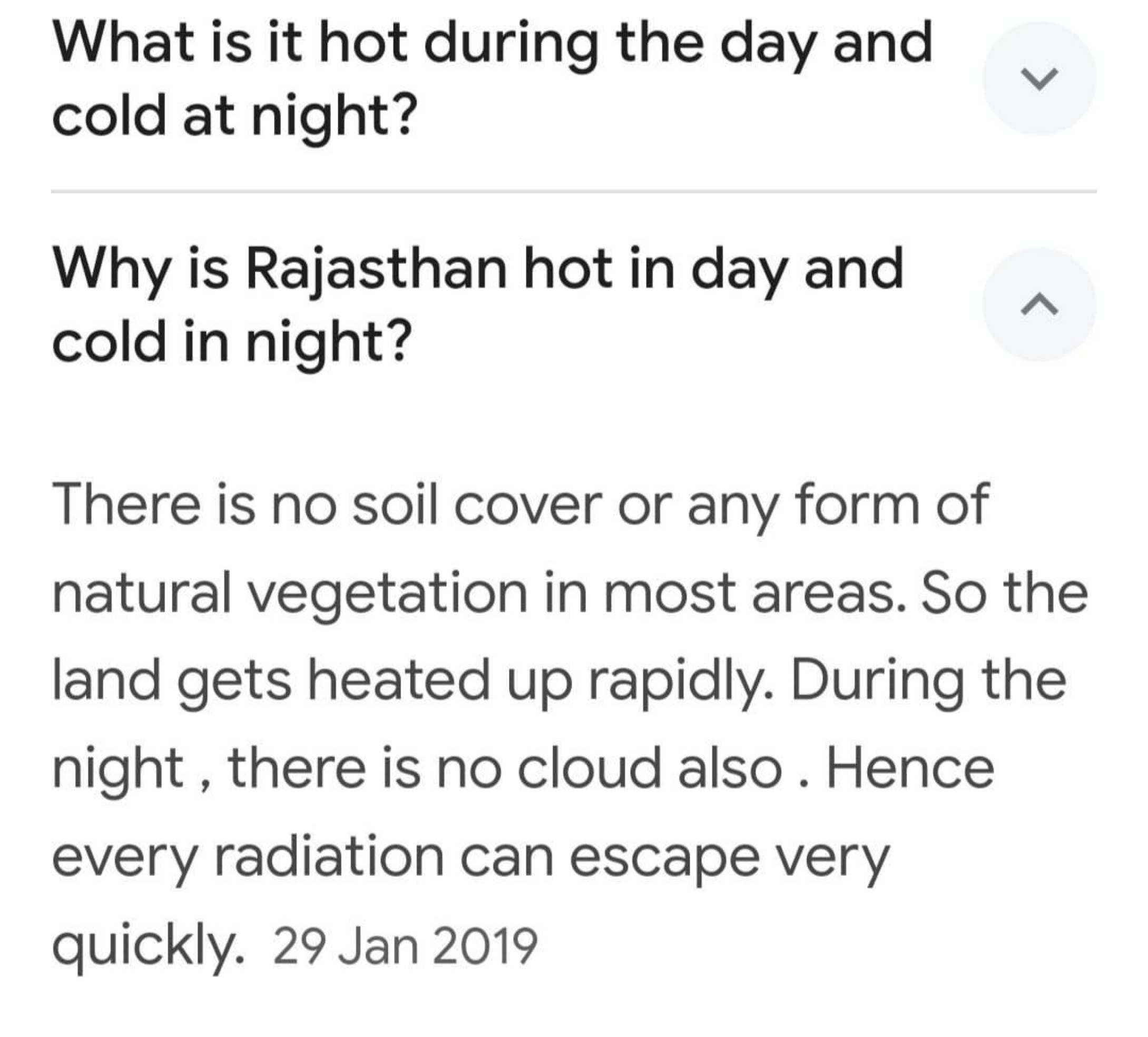 What is it hot during the day and cold at night?

Why is Rajasthan hot