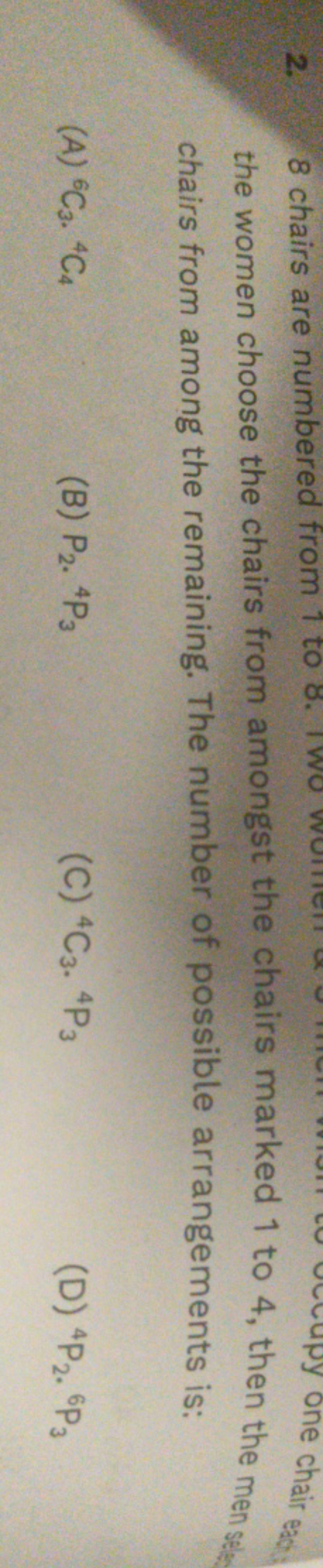 2. 8 chairs are numbered from 1 to 8 . I wo wuller : 5 ........ the wo