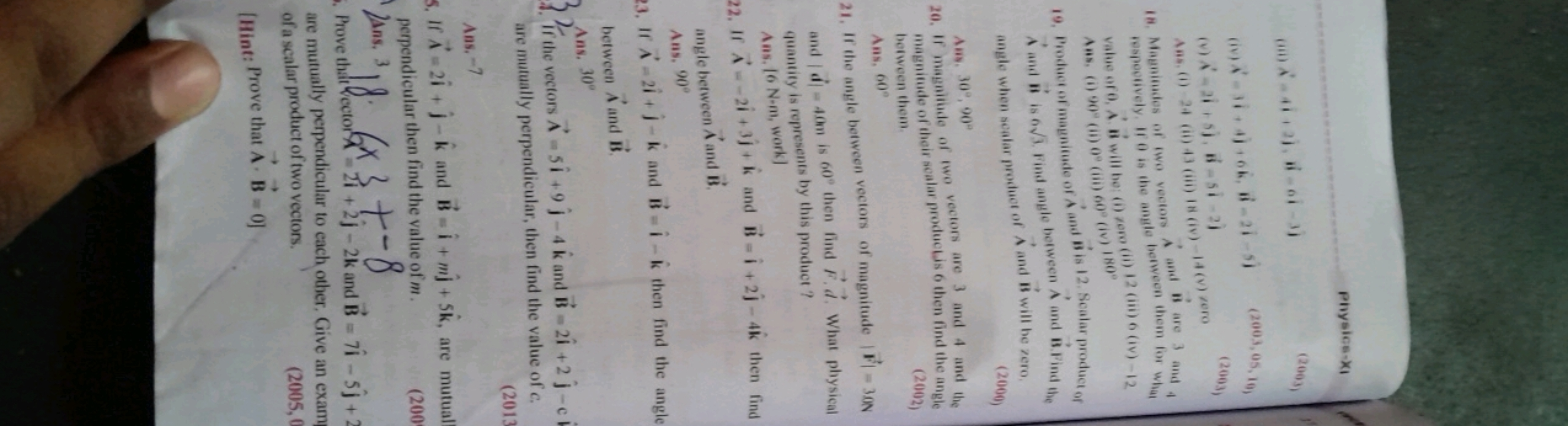 om X-41-2), 8-61-3)
Physics-XI
(2003)
(9) A-31-4)+6k, 8-21-5) (2003,05