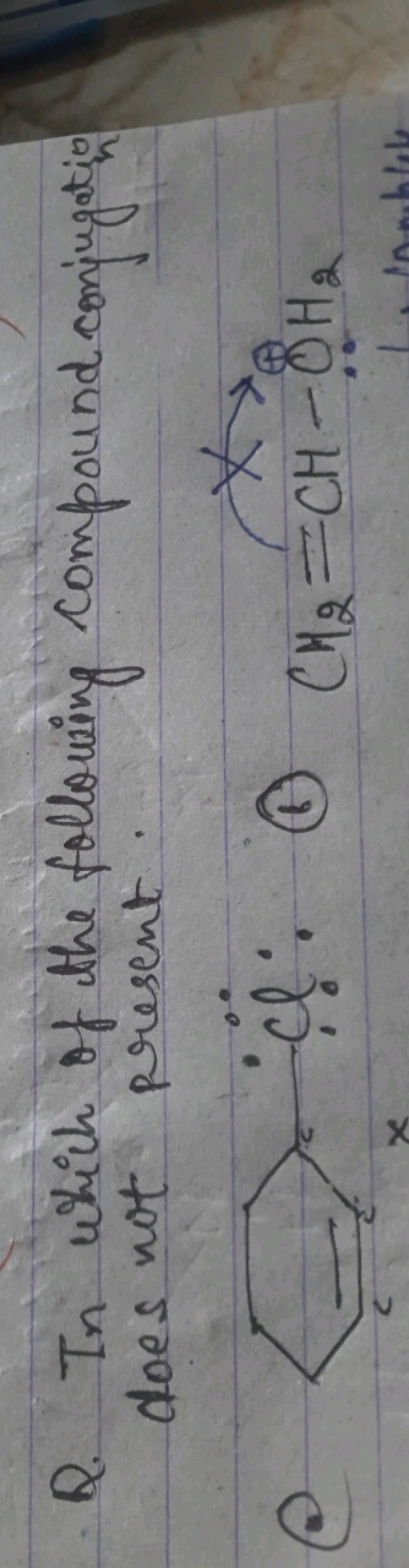 Q. In which of the following compound conjugation does not present.
e
