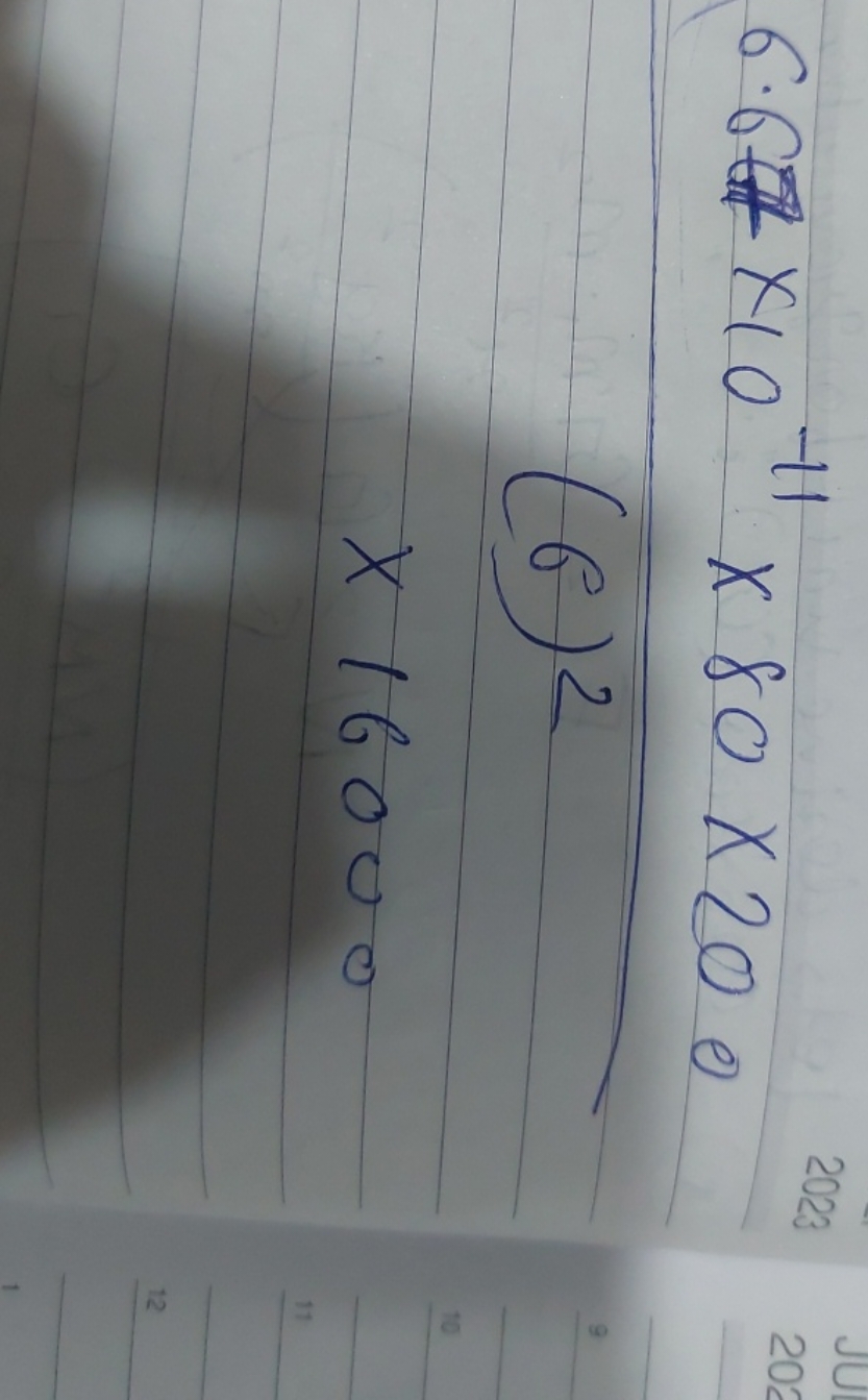 6⋅6×10−11×80×200(6)2×16000​