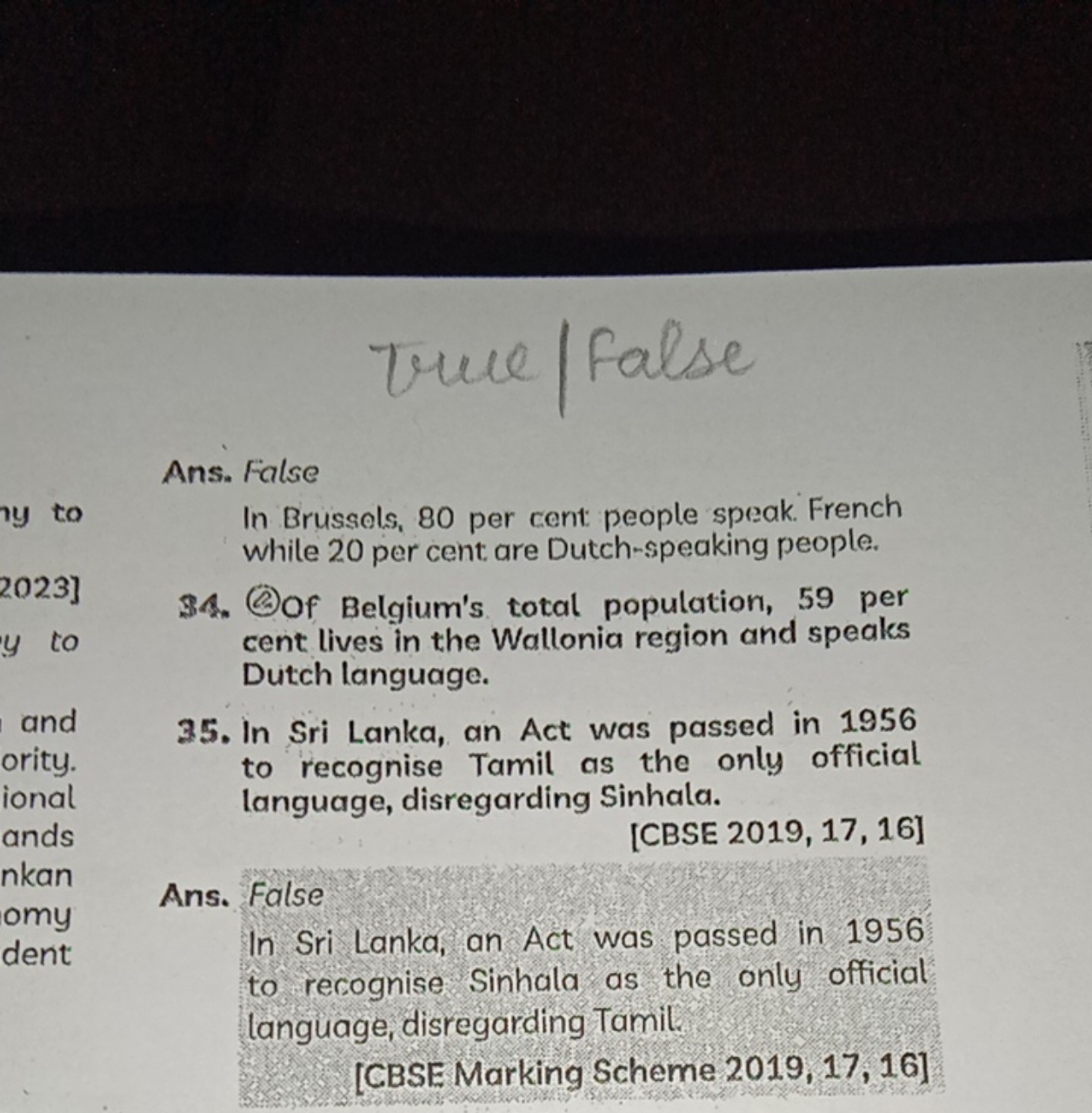 True|false
Ans. False
In Brussels, 80 per cent people speak. French wh