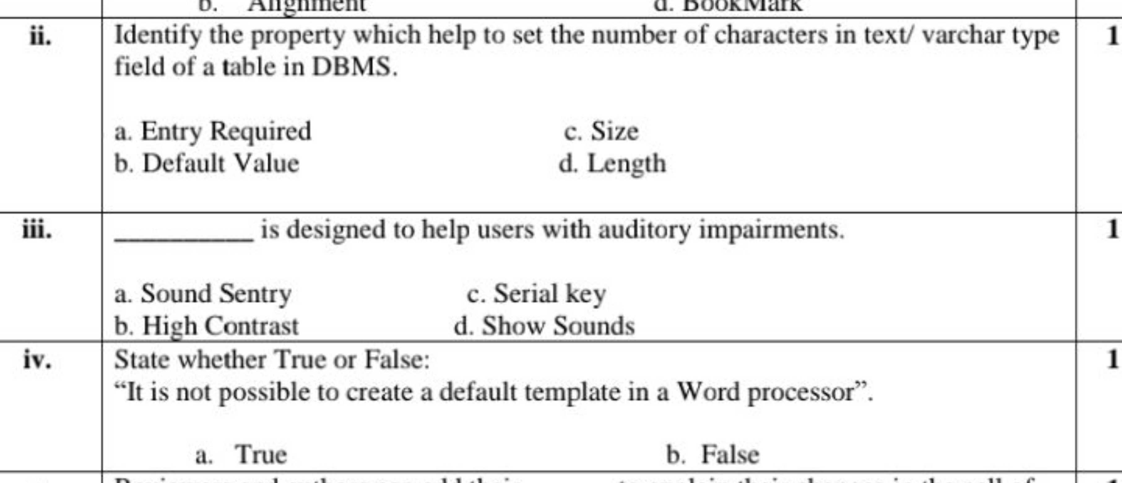 \begin{tabular} { | c | c | c | } 
\hline ii. & \begin{tabular} { l } 