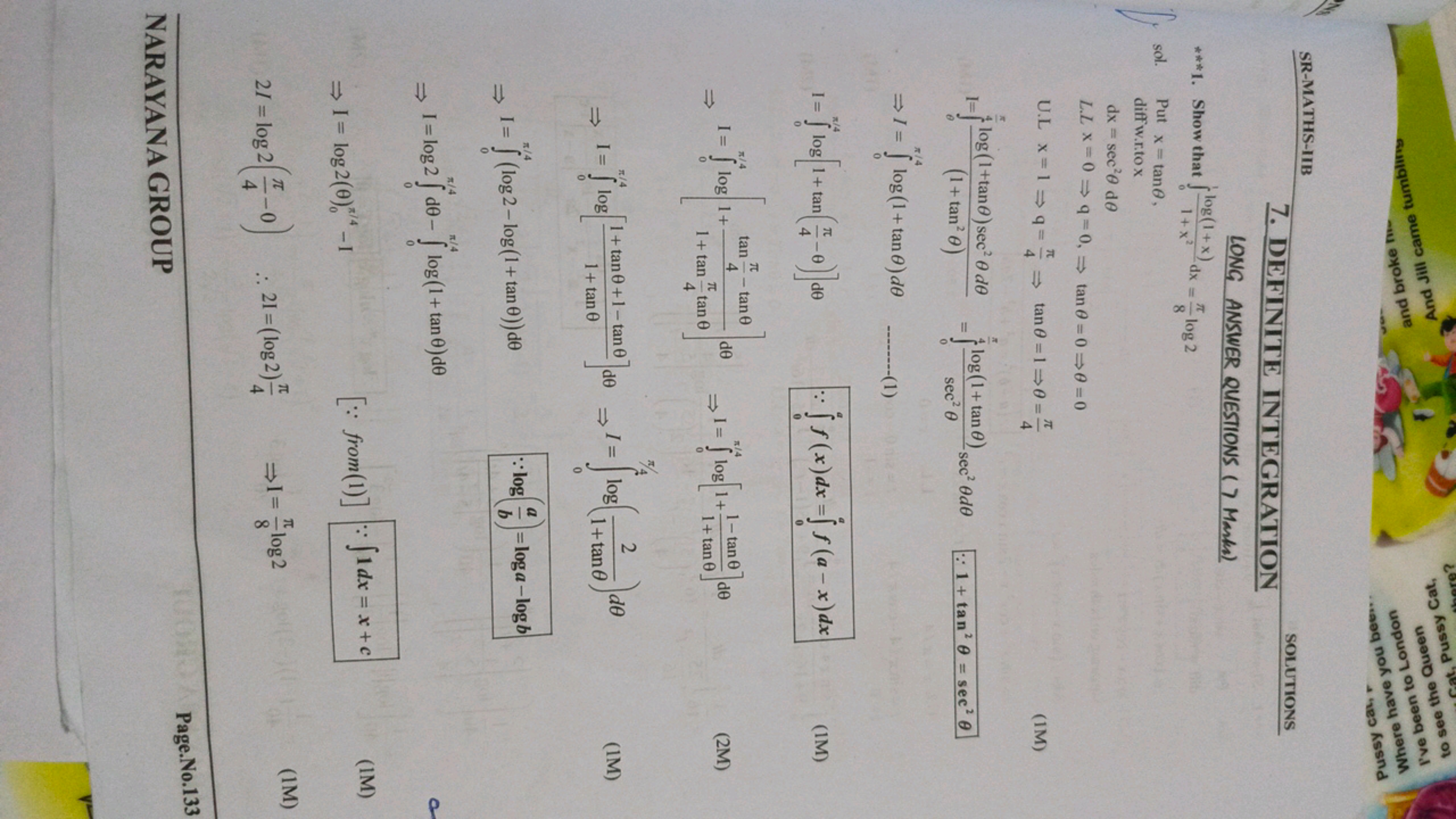 BA
Can we pay
a pue
SR-MATHS-IIB
7. DEFINITE INTEGRATION
LONG ANSWER Q