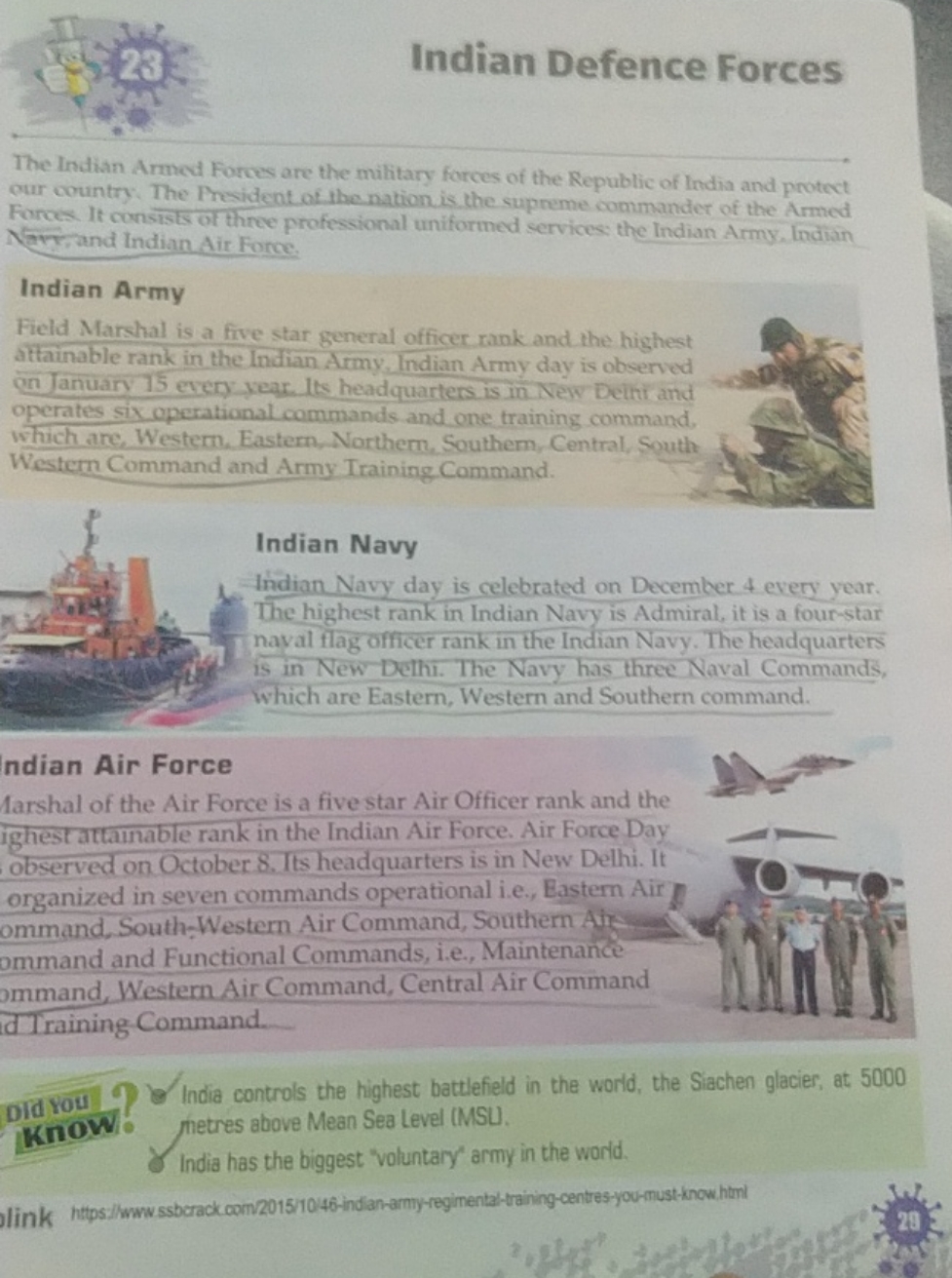 Indian Defence Forces

The Indian Armed Forces are the military forces