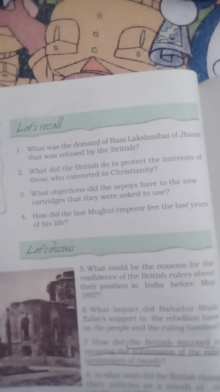 Let's recall
1. What was the demand of Rani Lakshmibat of Shan that wa