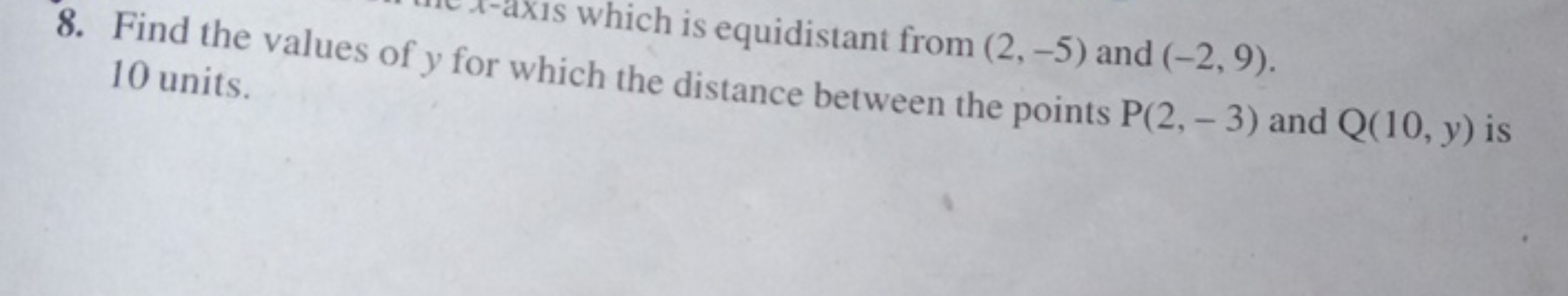 8. Find the values of 10 units.