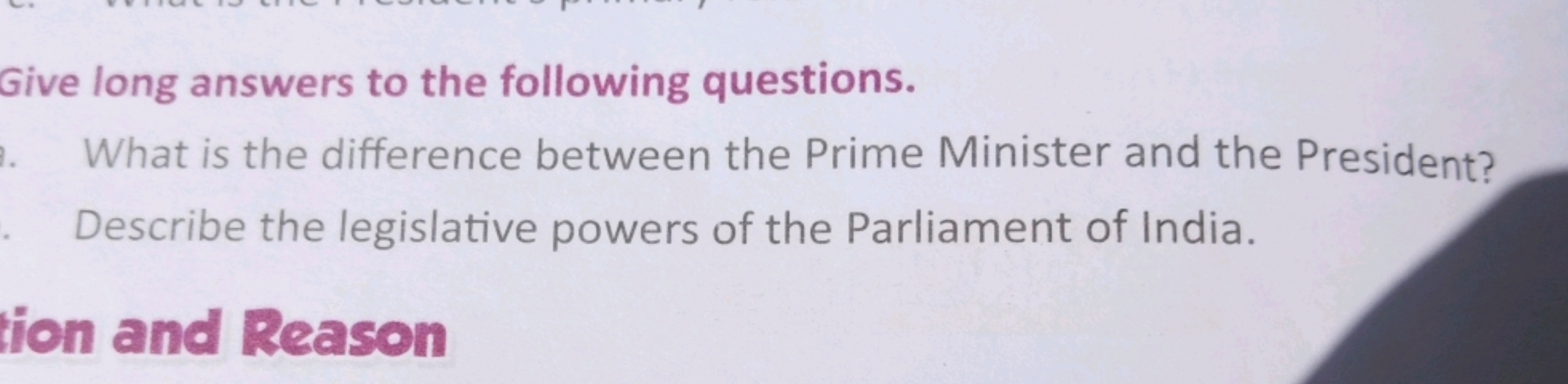 Give long answers to the following questions.
What is the difference b