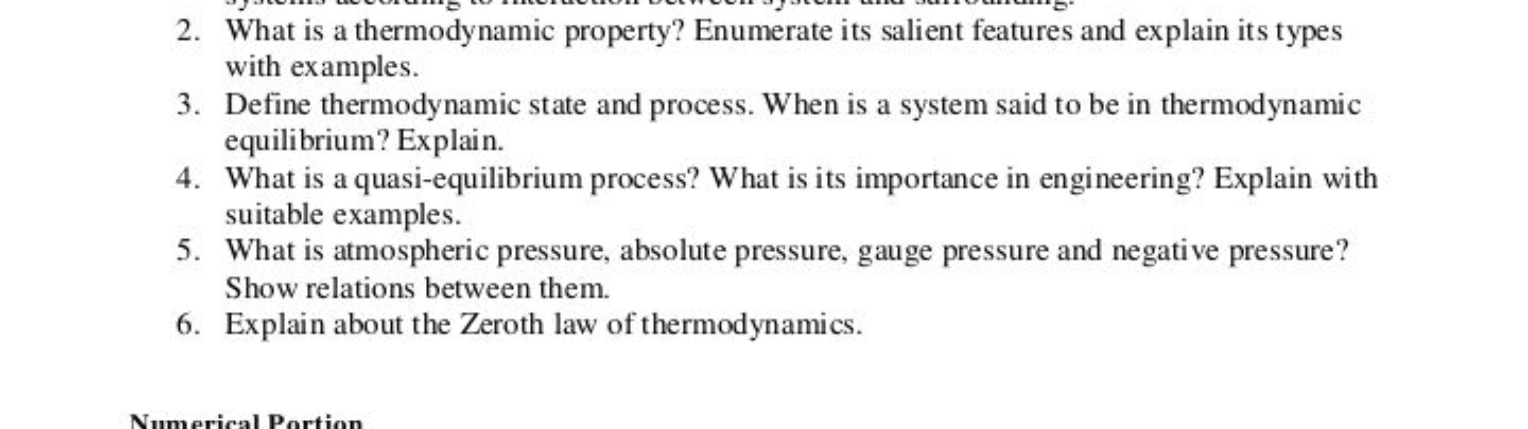 2. What is a thermodynamic property? Enumerate its salient features an