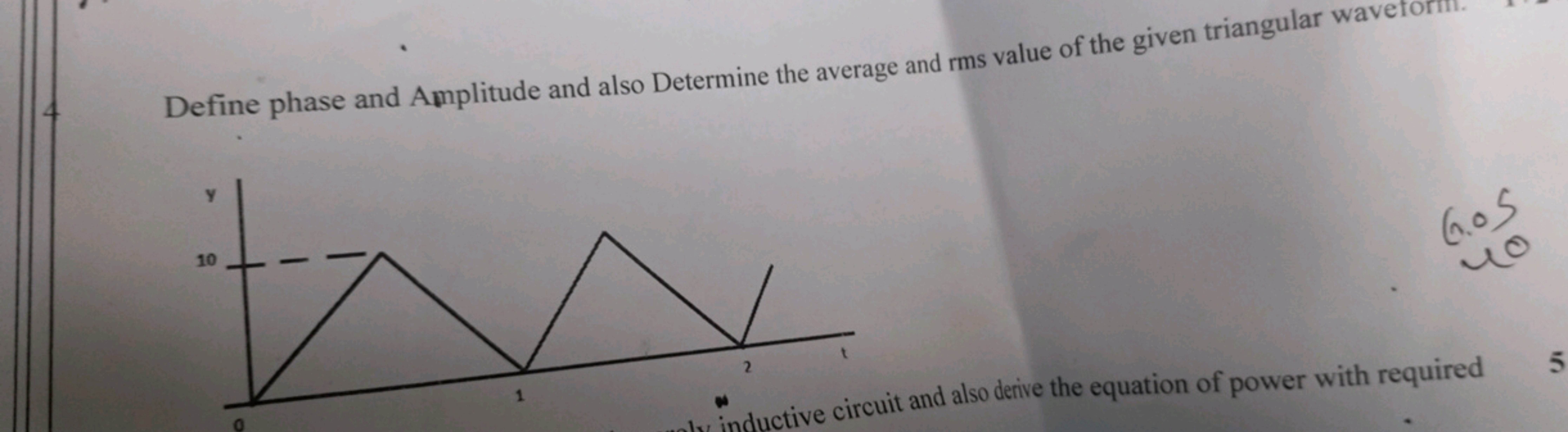 Define phase and Amplitude and also Determine the average and ms value