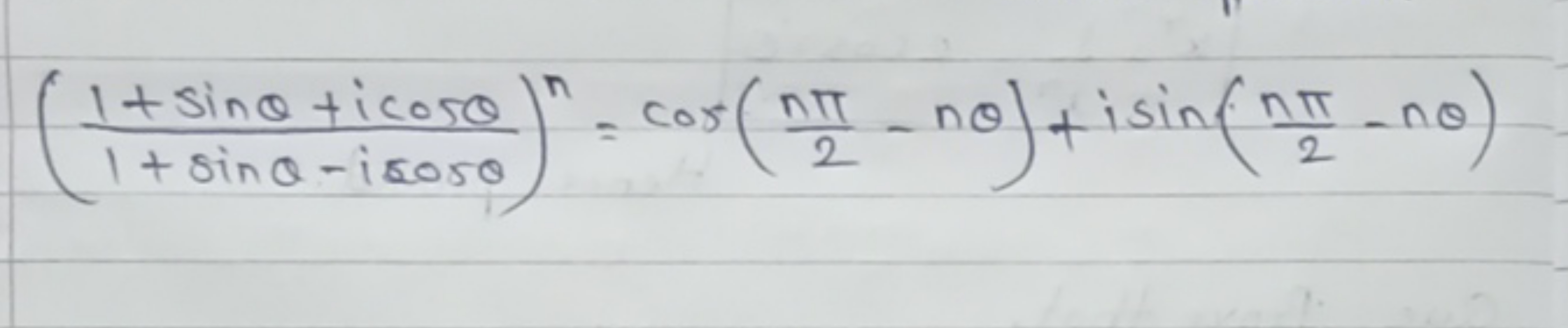 (1+sinθ−icosθ1+sinθ+icosθ​)n=cos(2nπ​−nθ)+isin(2nπ​−nθ)