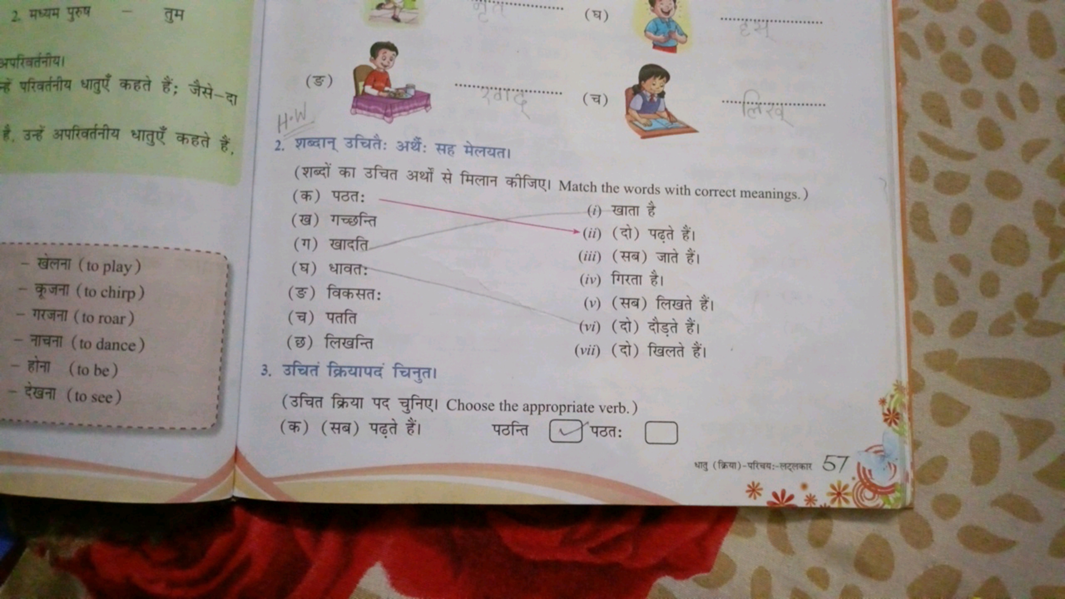 2. मध्यम पुरुष

अपरिवर्तनीय।
हें परिवर्तनीय धातुएँ कहते हैं; जैसे-दा
ह