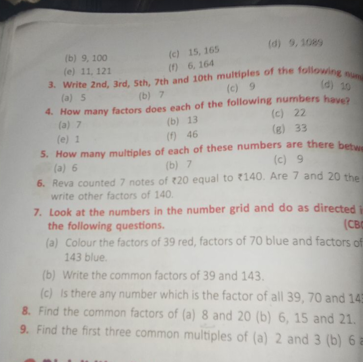 (b) 9,100
(c) 15,165
(d) 9,1089
(e) 11,121
(f) 6,164
3. Write 2nd,3rd,