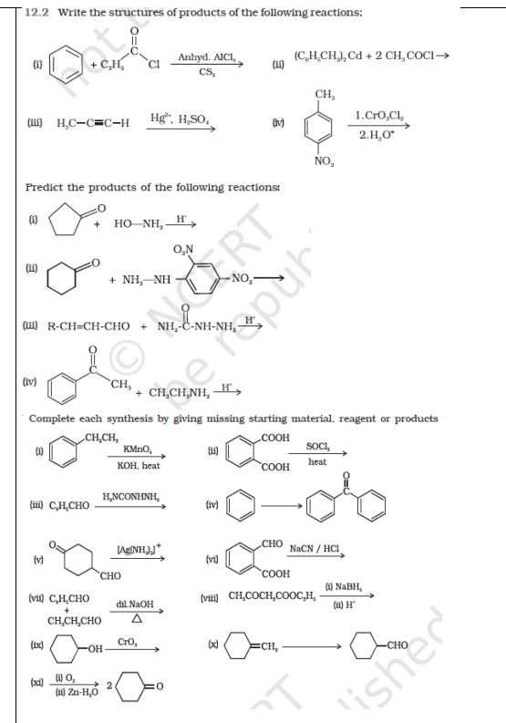 12.2 Write the structures of products of the following reactions:
(i)
