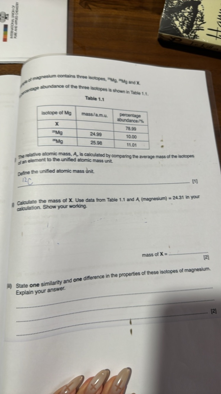 =22​
क令
CS
□
dimanesium contains three isotopes, 7 Mg . MM and X
range