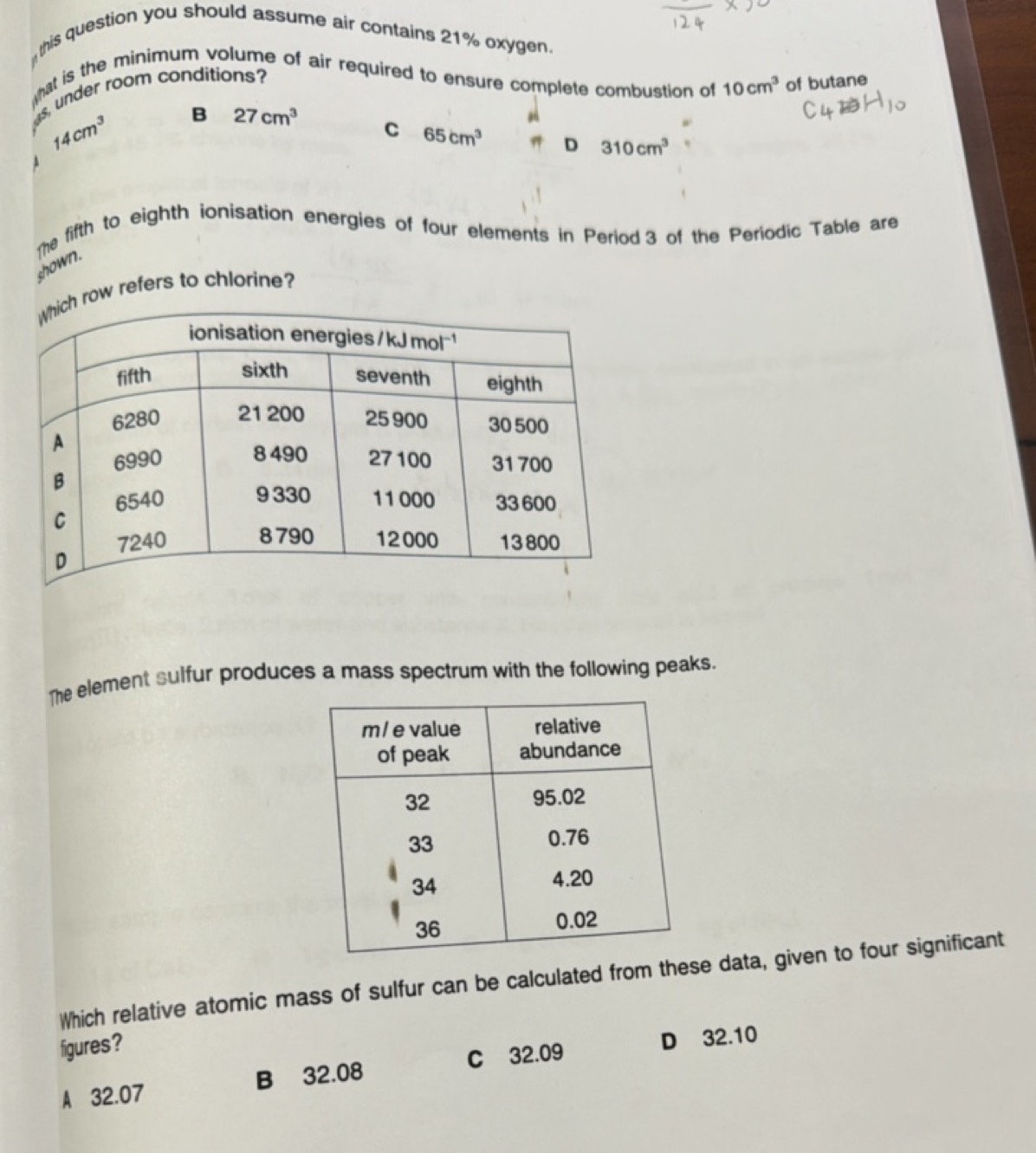 pis q  question you should assume air contains 21% oxygen.
pat is the 