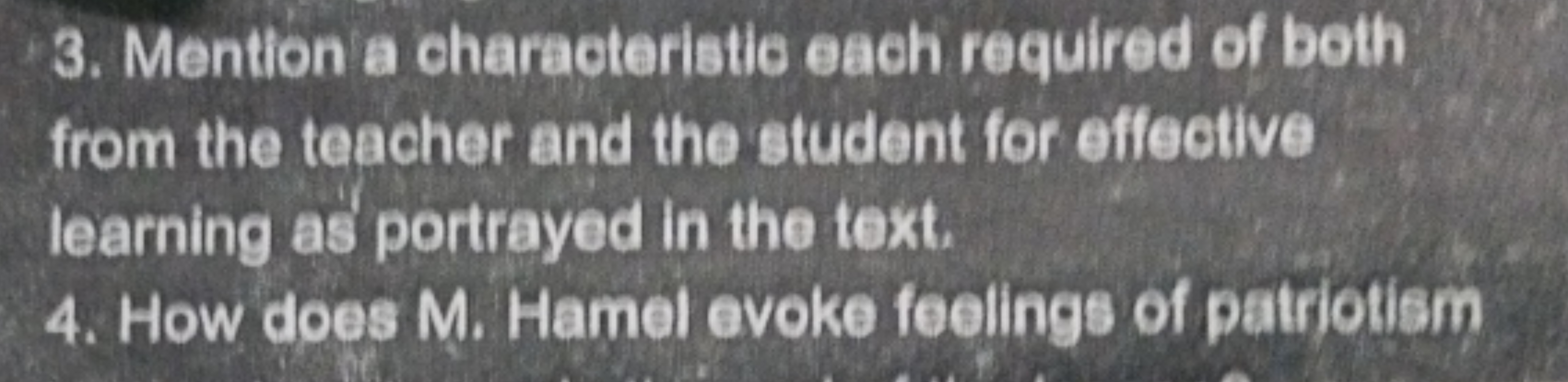 3. Mention a characteristic each required of both from the teacher and