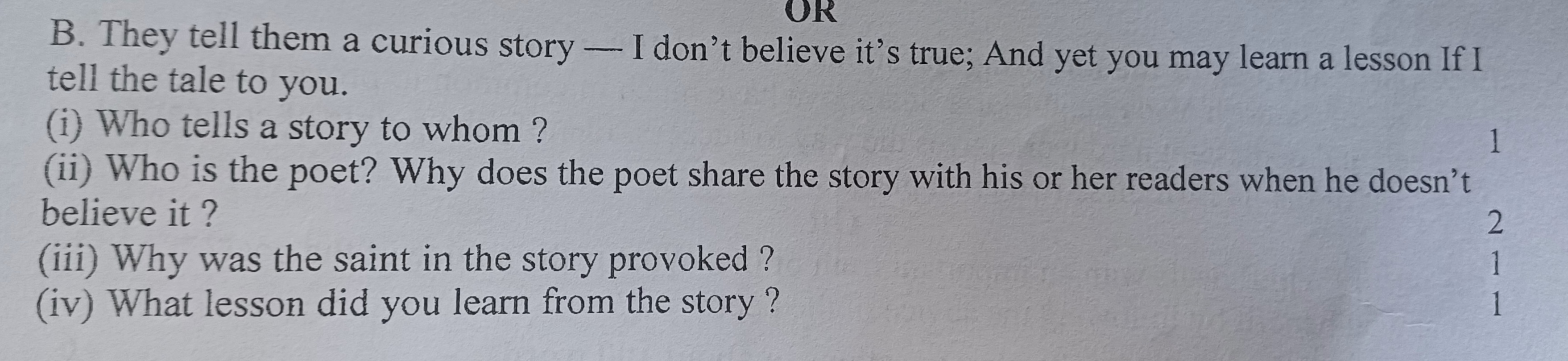 They tell them a curious story - I don't believe it's true; And yet yo