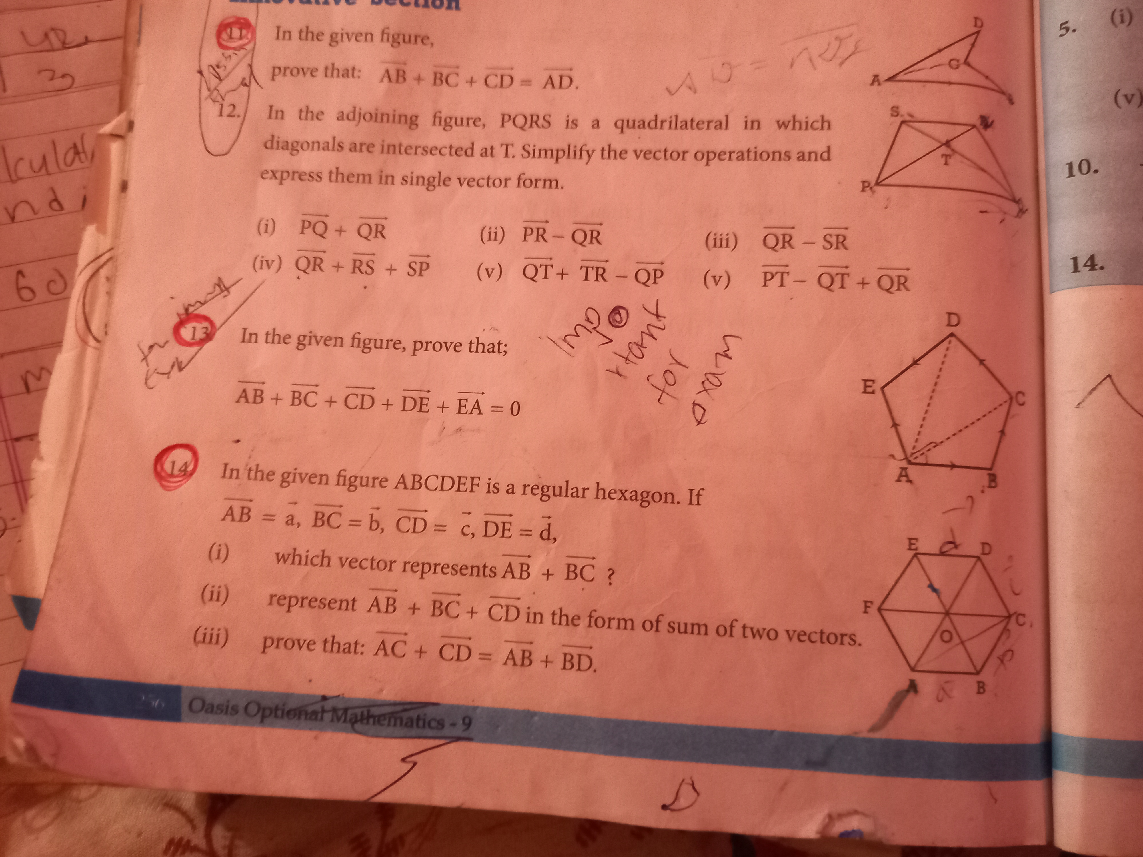 (112.) In the given figure, prove that: AB+BC+CD=AD. 12. In the adjoin