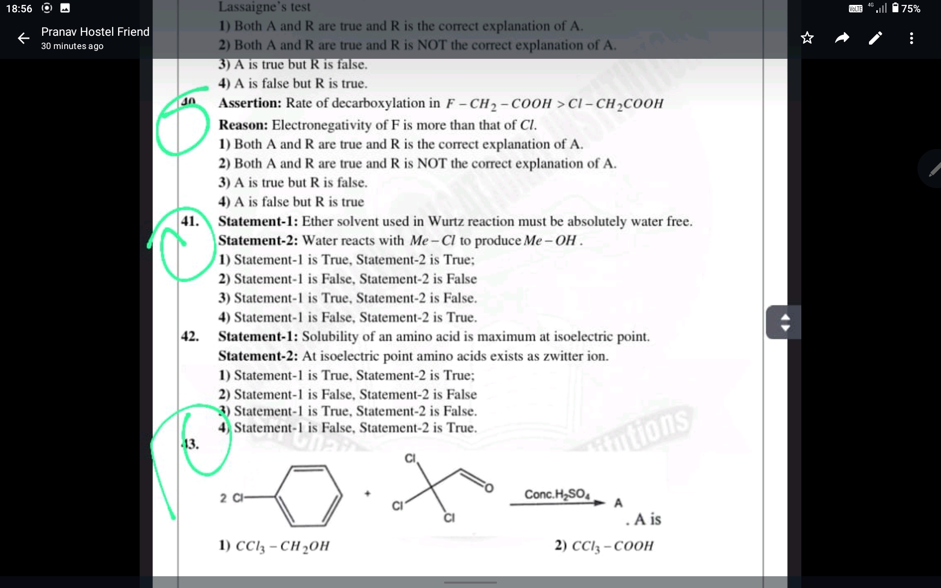  Conc. H2​SO4​​A A is