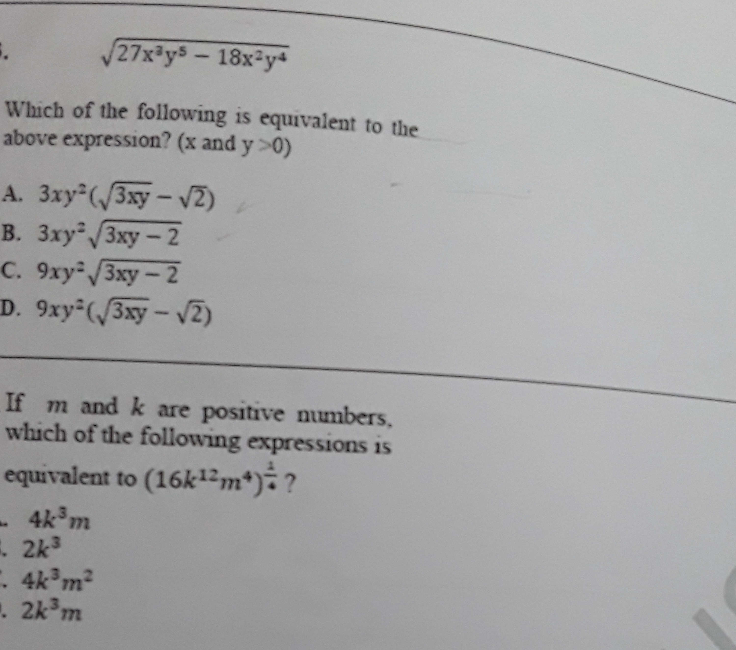 27x3y5−18x2y4​ Which of the following is equivalent to the above expre