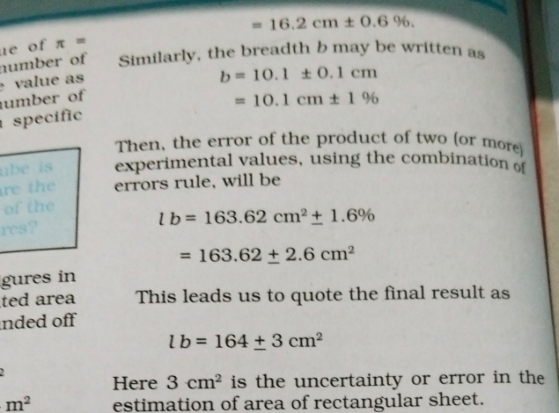 =16.2 cm±0.6%
re of π= number of
- value as umber of specific
gures in