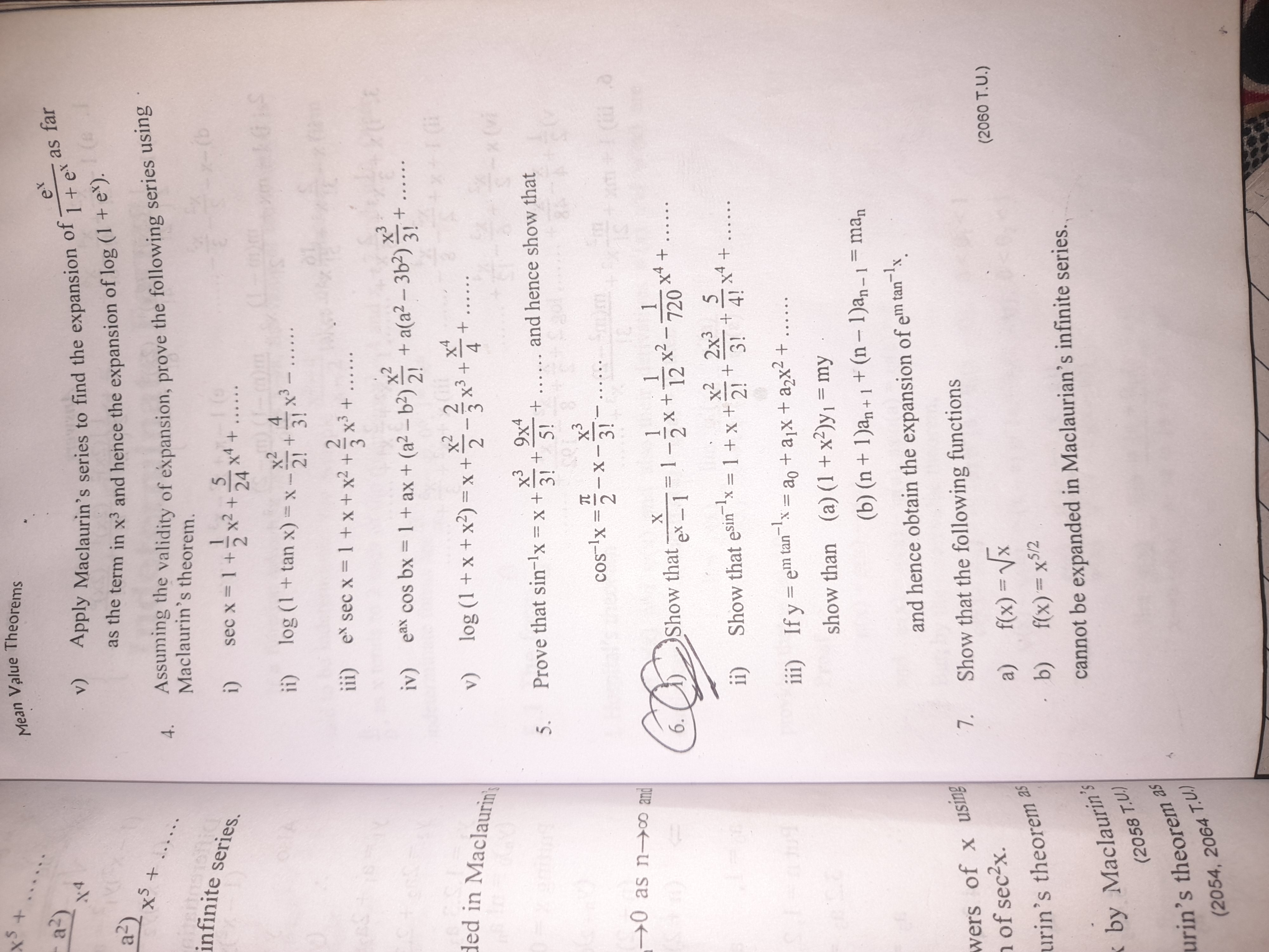 Prove that sin−1x=x+3!x3​+5!9x4​+…… and hence show that cos−1x=2π​−x−3