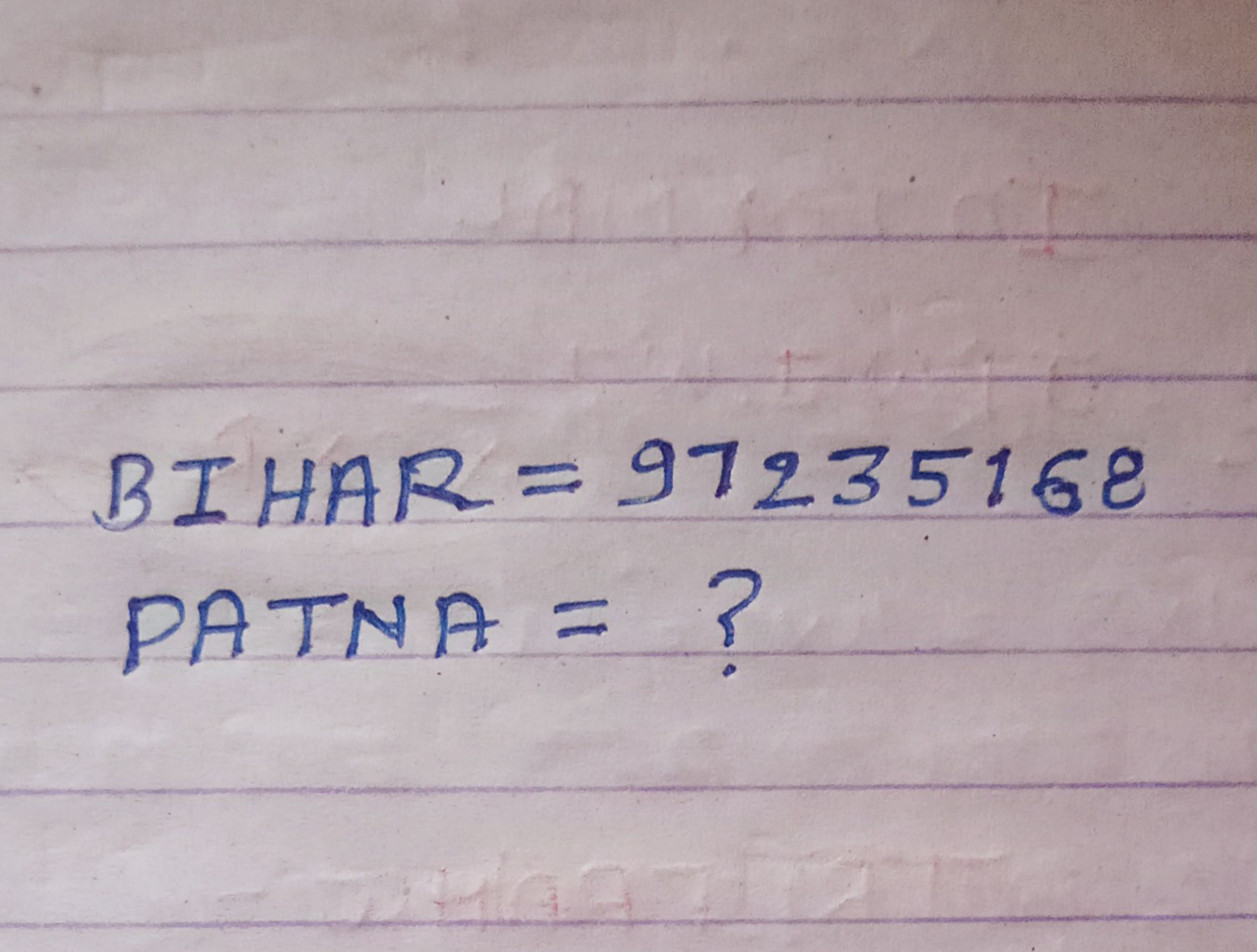 BIHAR = 97235168
PATNA = ?