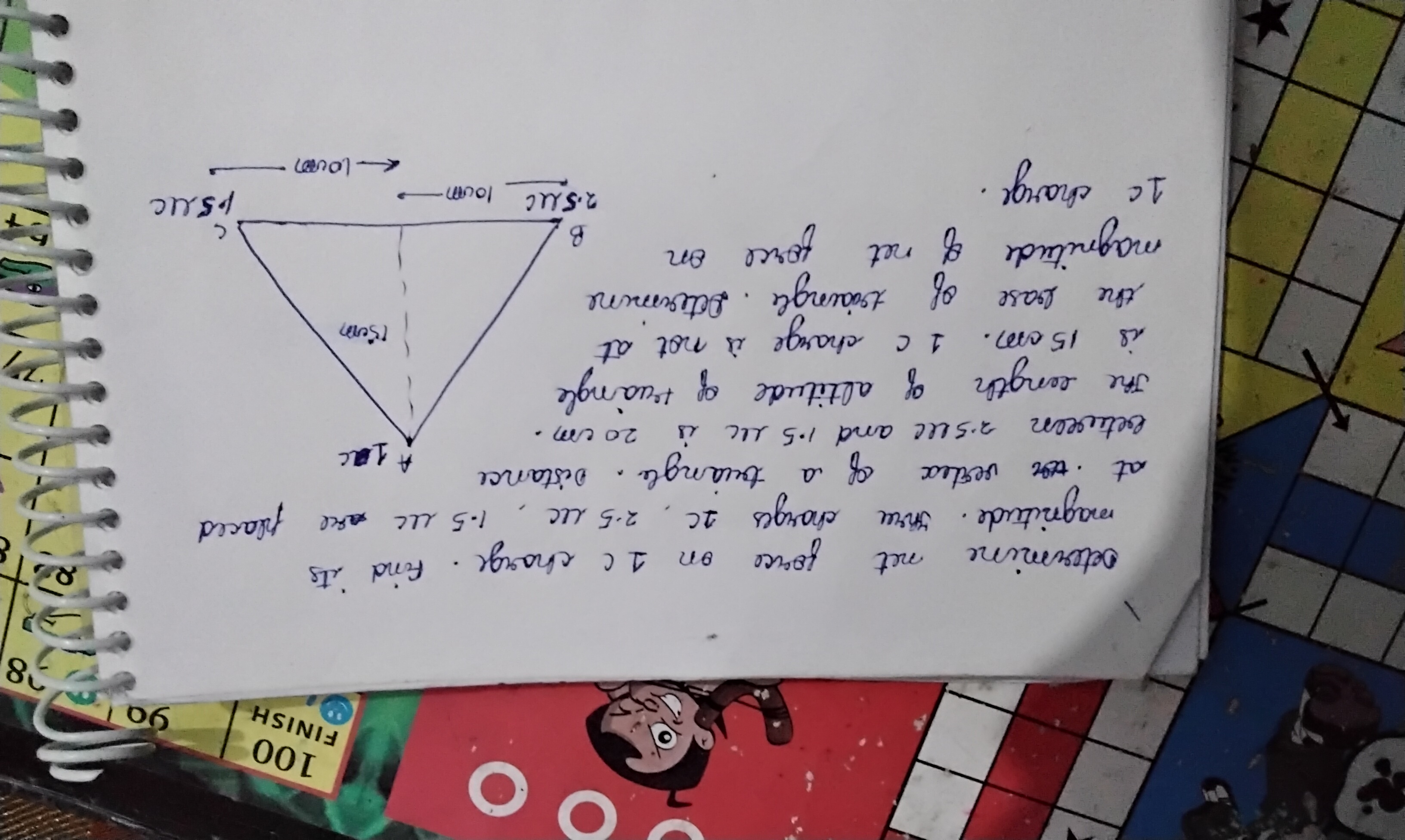 100
FINISH
90
8
Determine
net
magnitude. Three
at or vertex
.
force
on