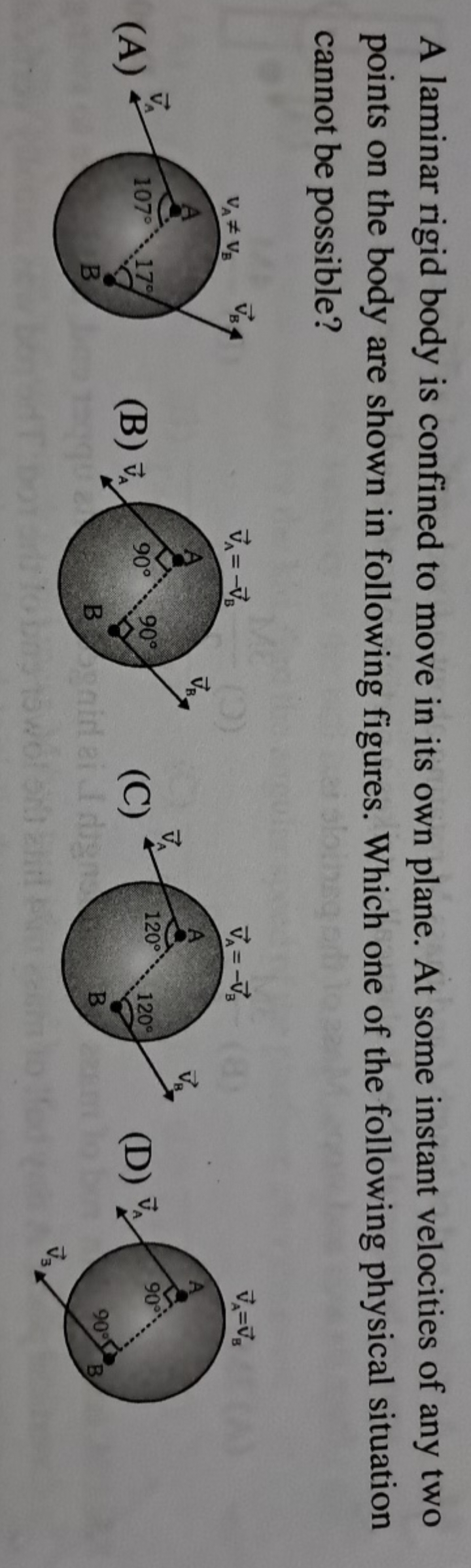 A laminar rigid body is confined to move in its own plane. At some ins