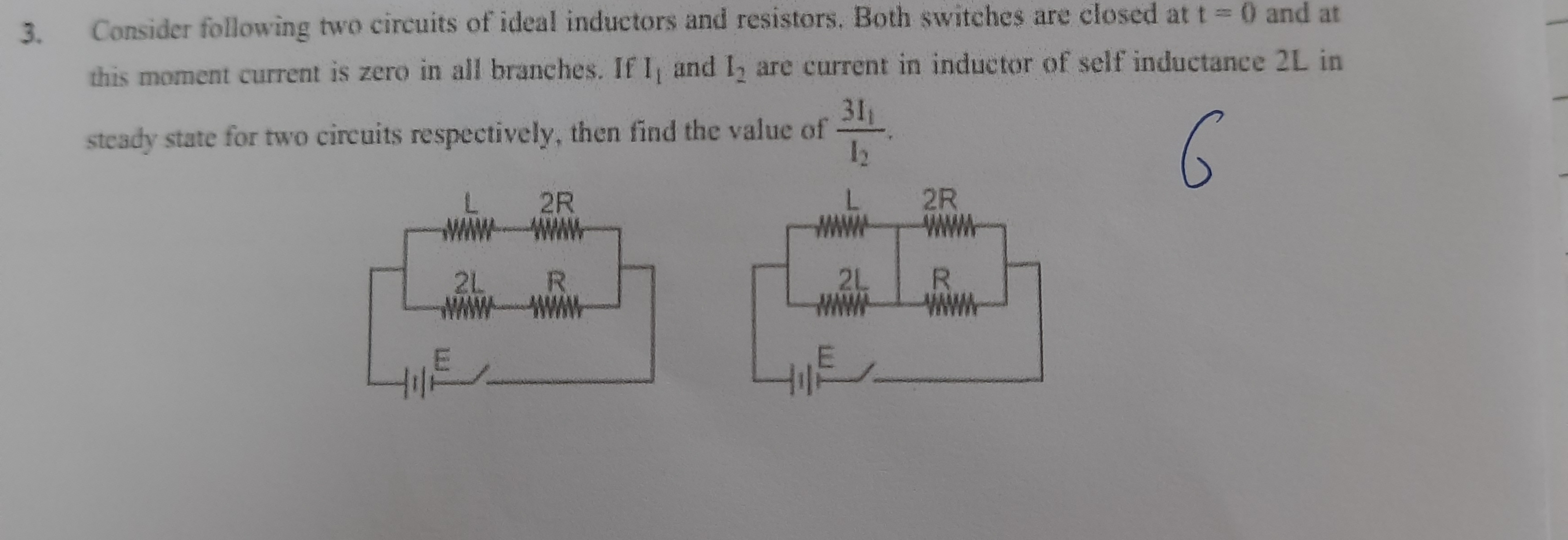 3. Consider following two circuits of ideal inductors and resistors. B