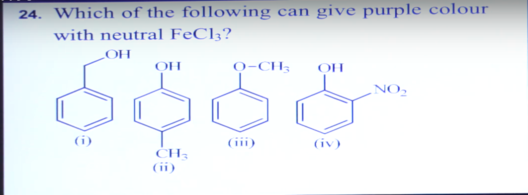 24. Which of the following can give purple colour with neutral FeCl3​ 