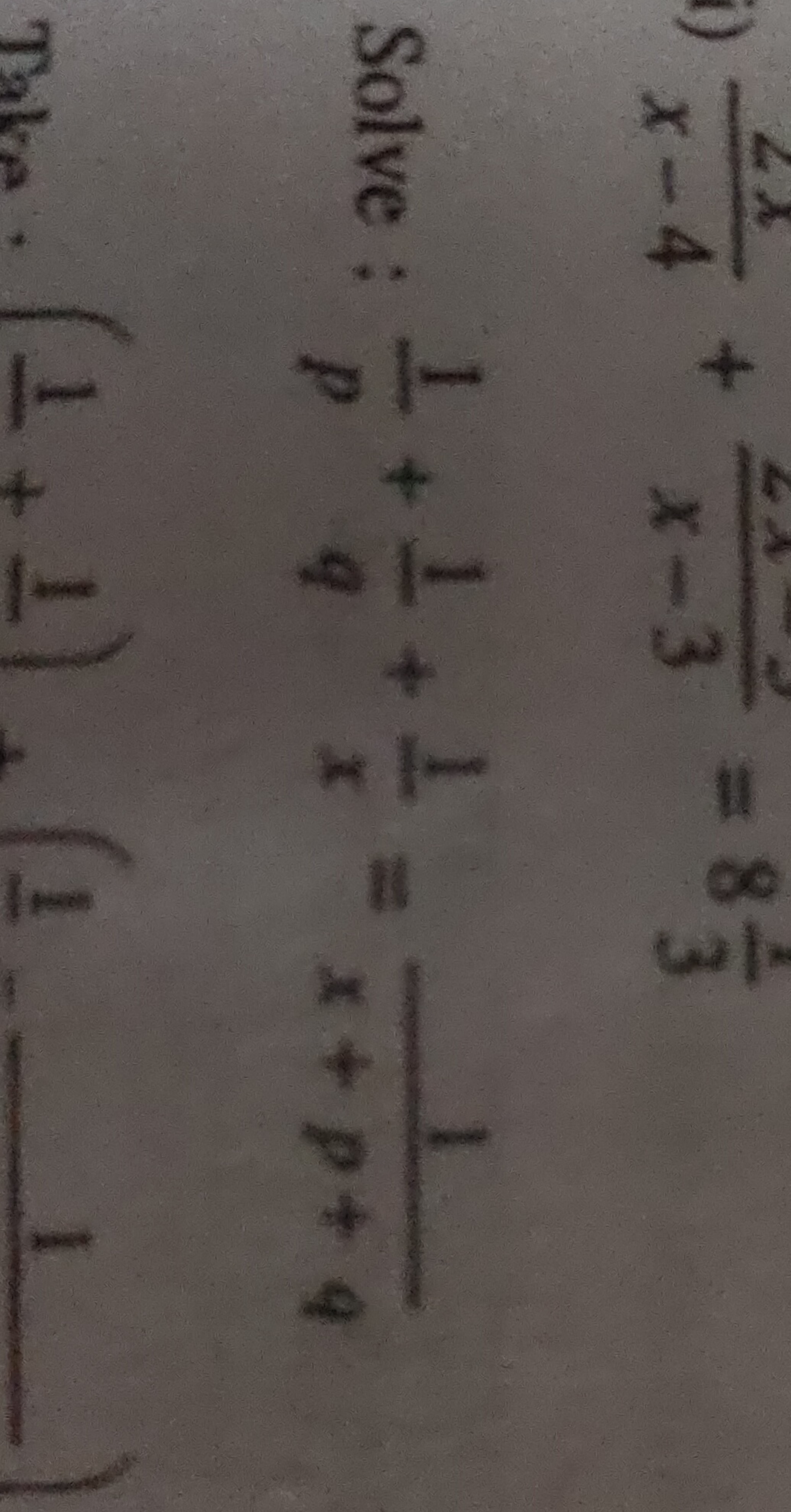 x−42x​+x−32x​=83x​
Solve : p1​+q1​+x1​=x+p+q1​
