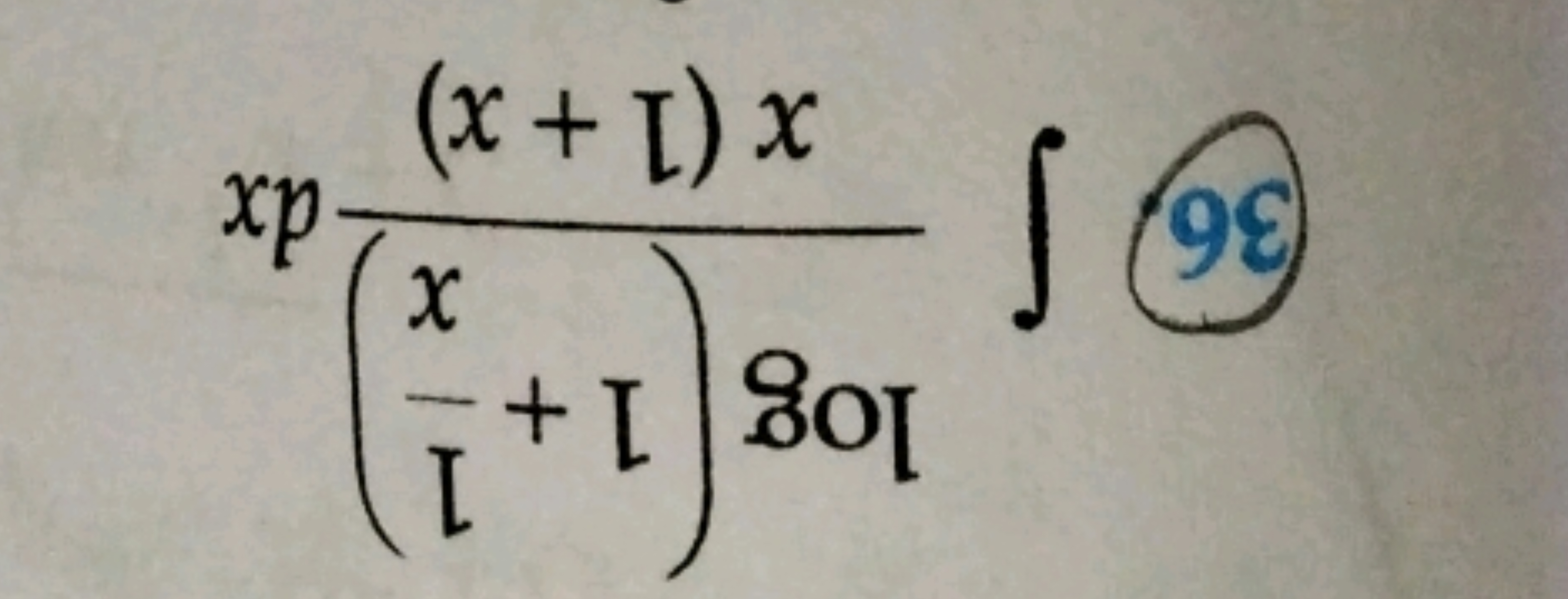 (36) ∫x(1+x)log(1+x1​)​dx