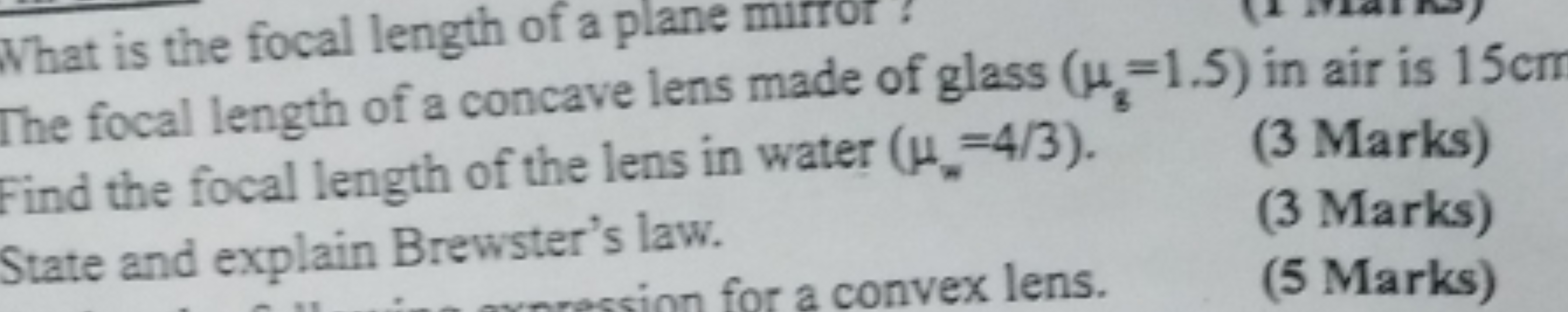 What is the focal length of a plane mirror
The focal length of a conca