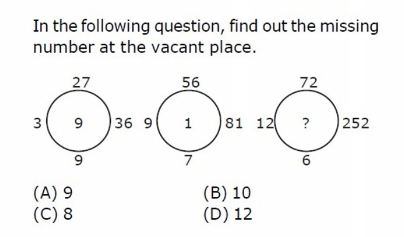 In the following question, find out the missing number at the vacant p