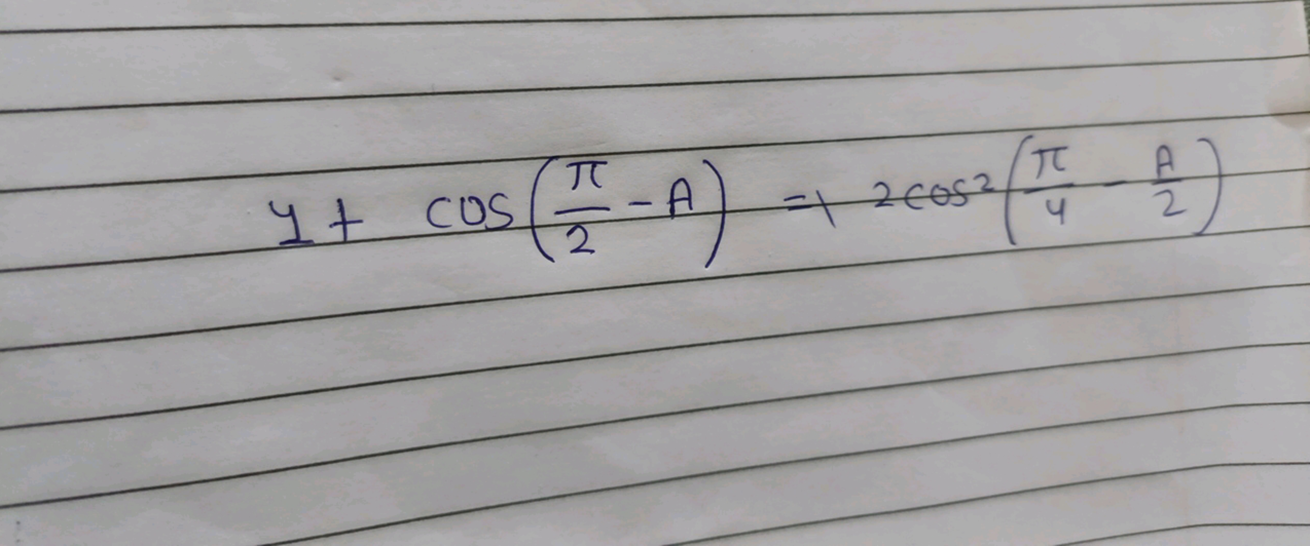 y+cos(2π​−A)=2cos2(4π​−2A​)