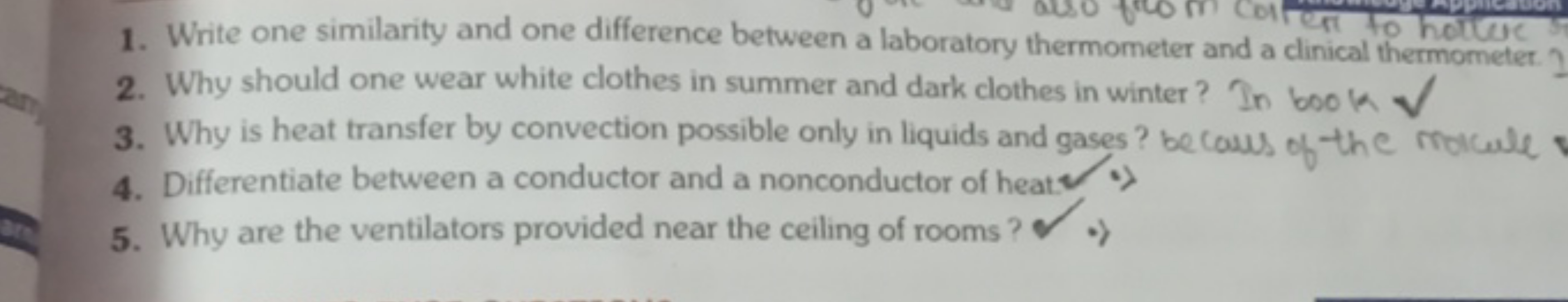 1. Write one similarity and one difference between a laboratory thermo