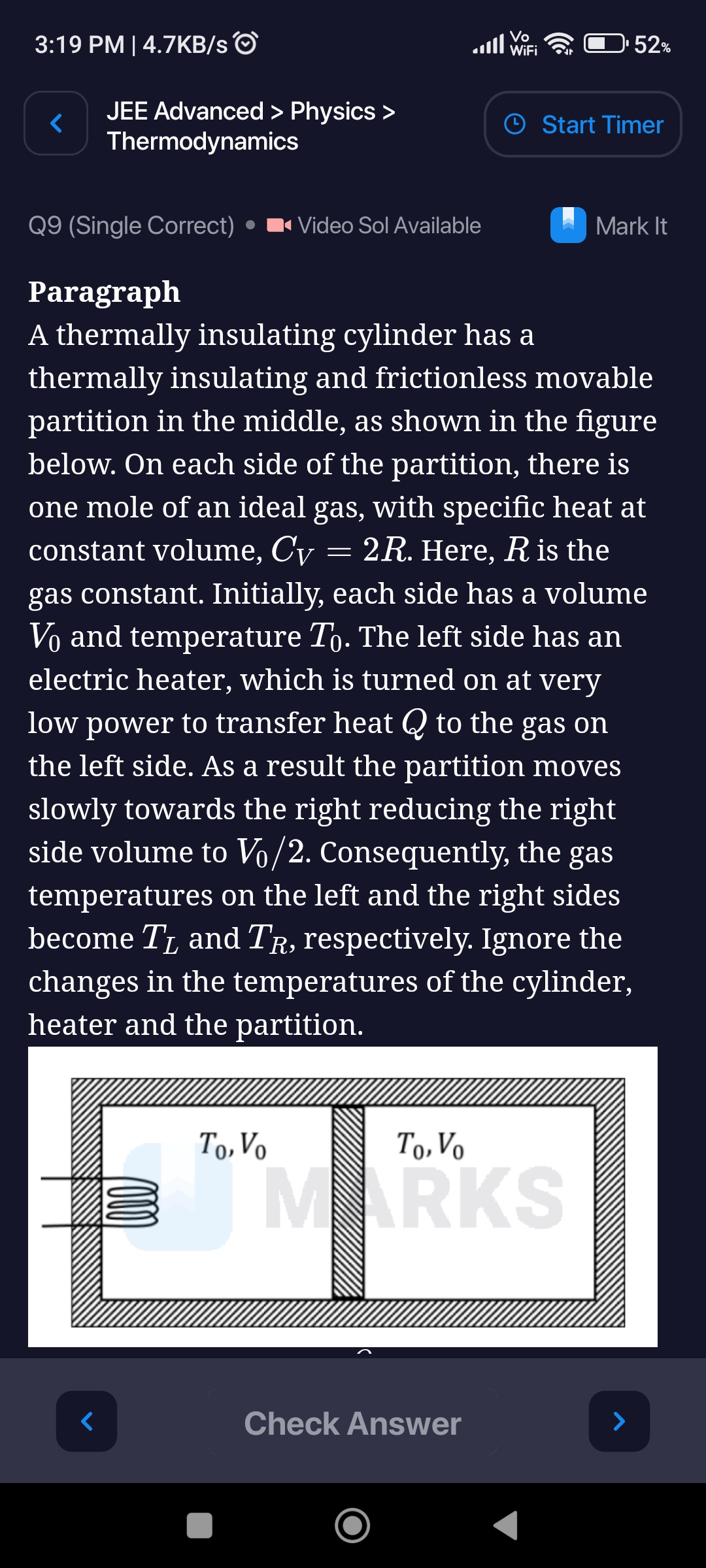 3:19 PM | 4.7KB/s (0)
JEE Advanced > Physics > Thermodynamics
(C)
Star