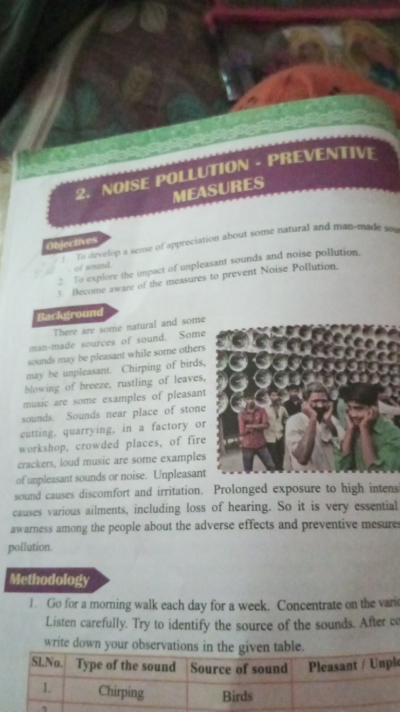 2. NOISE POLLUTION - PREVENTIVE

Cheyethes
MEASURES

To develop a senu