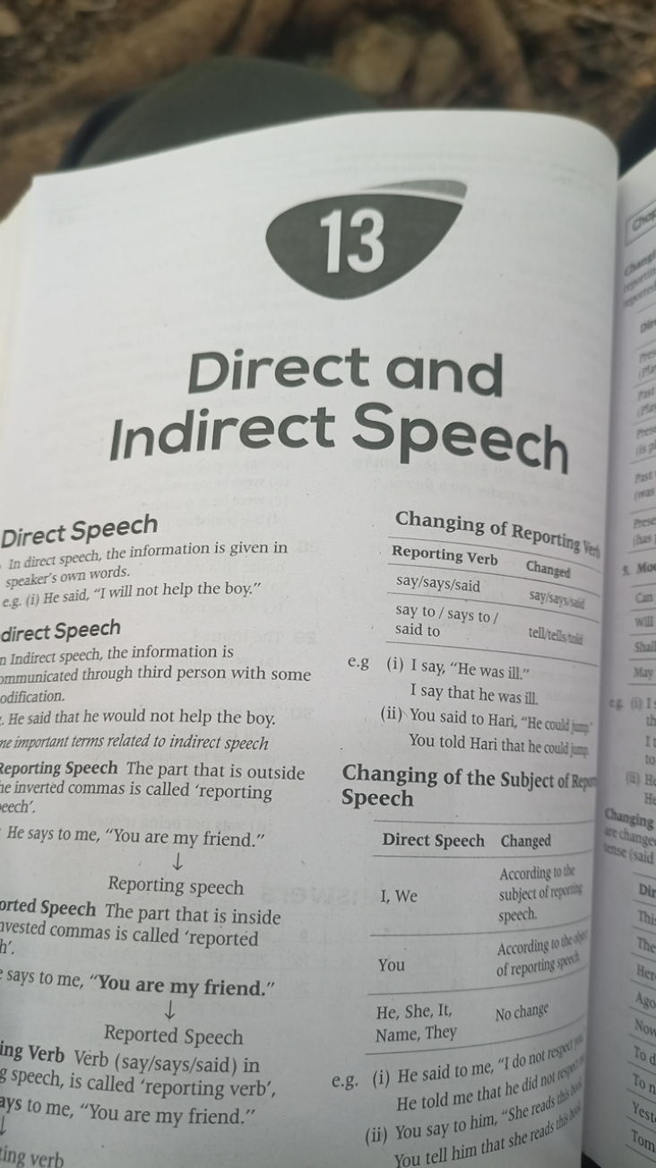 12

Direct and

Direct Speech
In direct speech, the information is giv