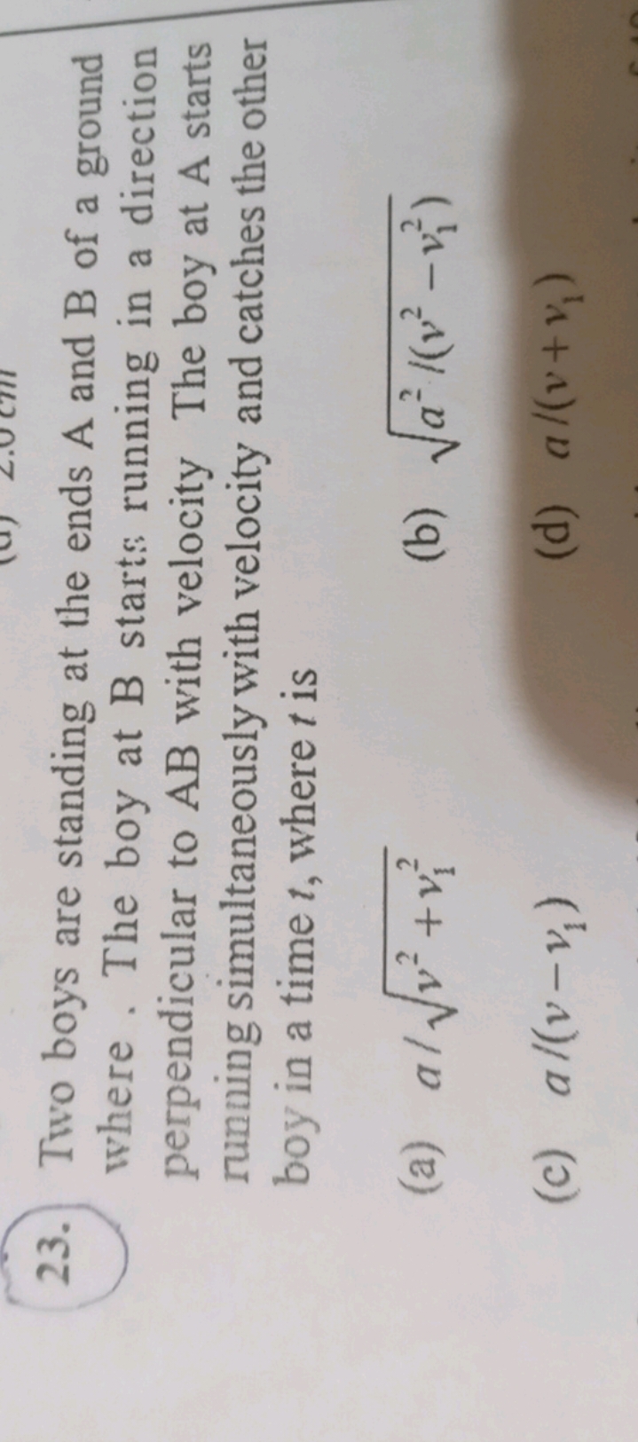 23. Two boys are standing at the ends A and B of a ground where. The b