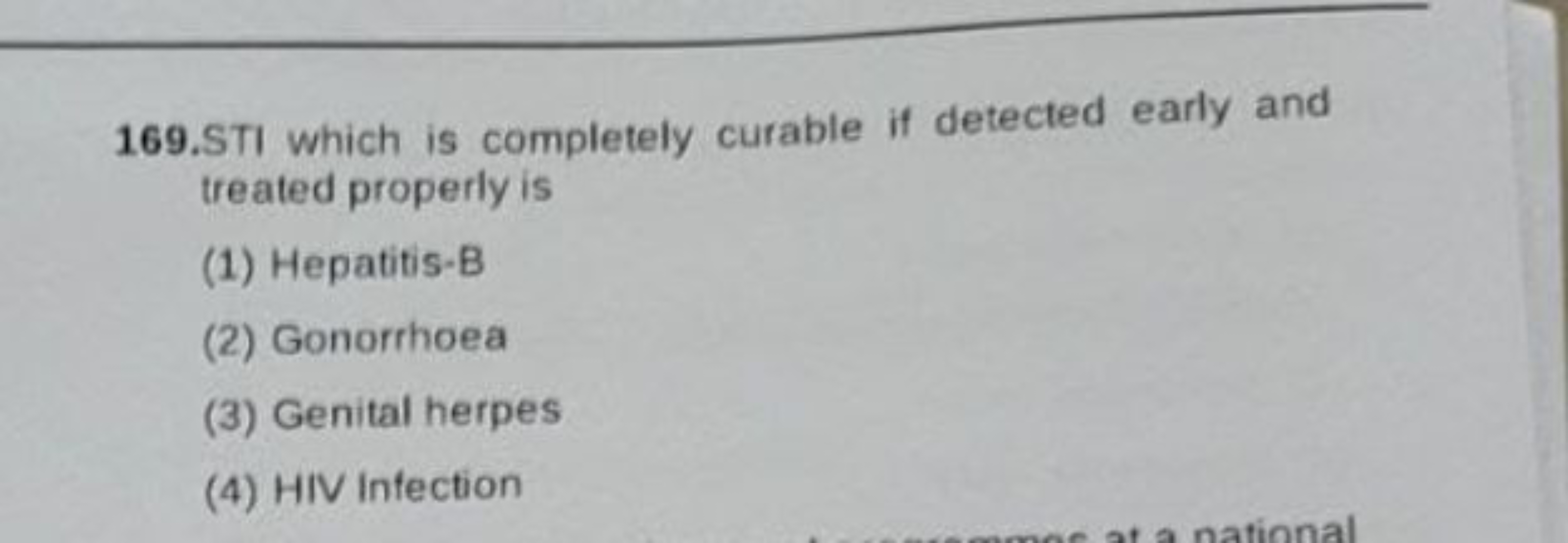 169.STI which is completely curable if detected early and treated prop