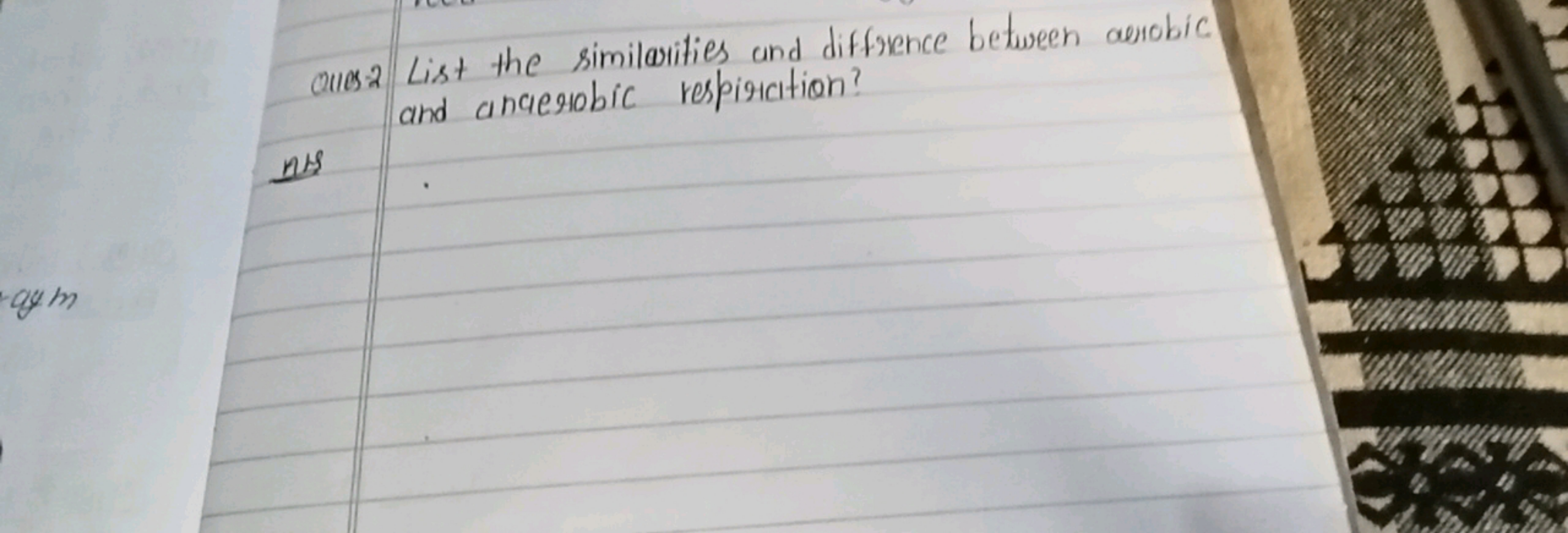 Ques -2 List the similarities and difference between aerobic and anaer