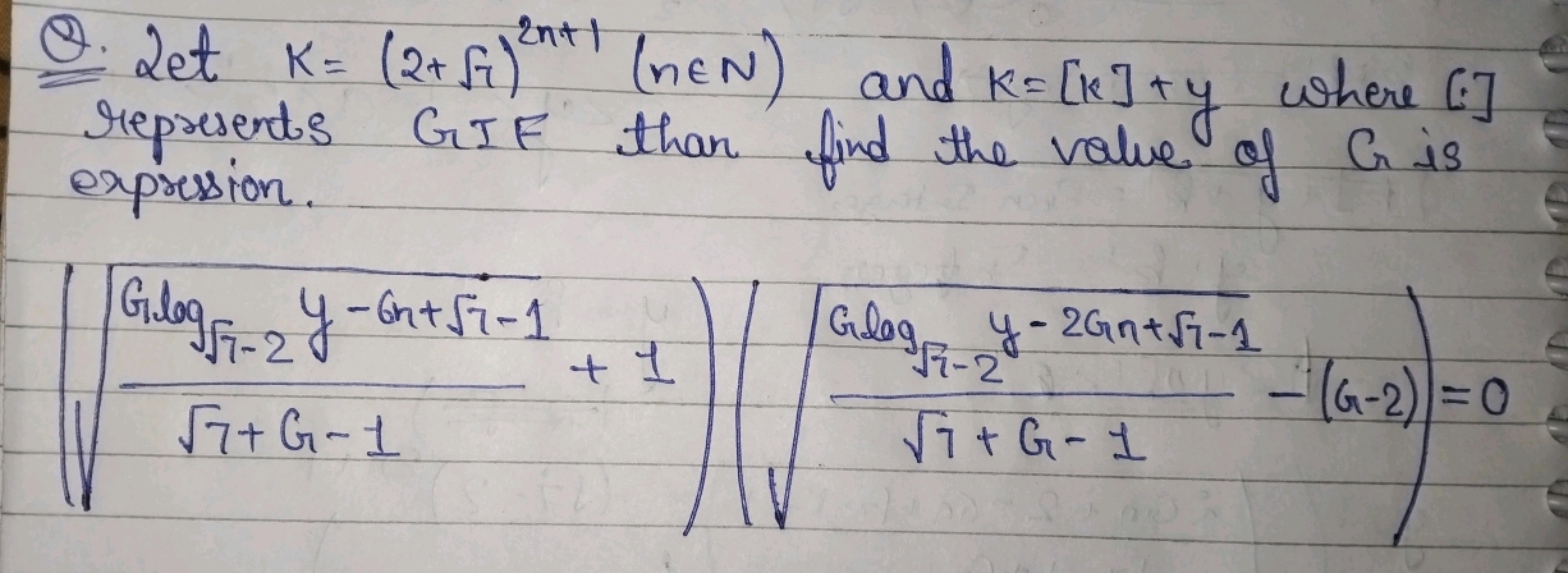 ②. Let K = (2+ filen+1 (MEN) and K= [K] Ty where [6]
(new) k=[k]ty
rep